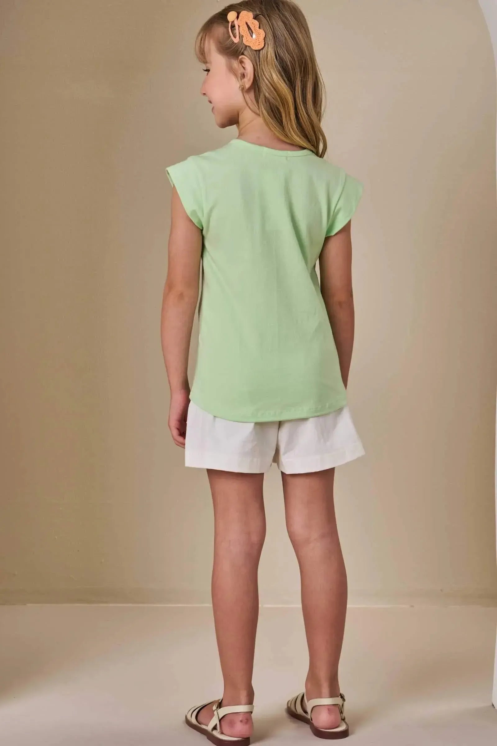 Shorts em Sarja com Elastano 86495 Infanti Infantil Menina