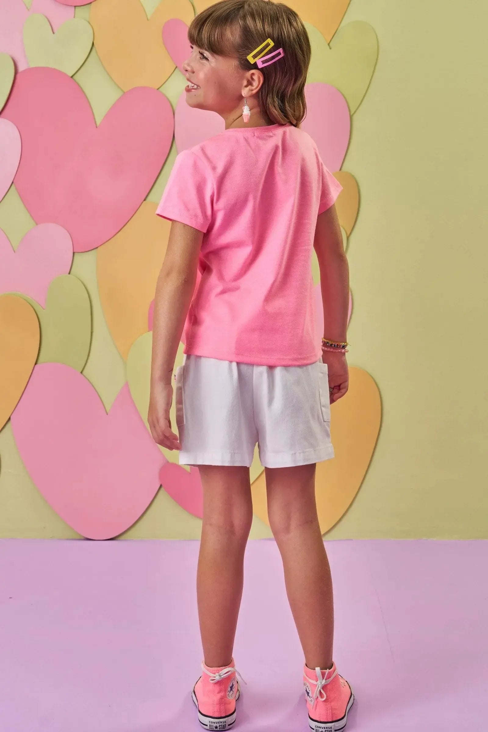 Shorts em Sarja com Elastano 86635 Infanti Infantil Menina