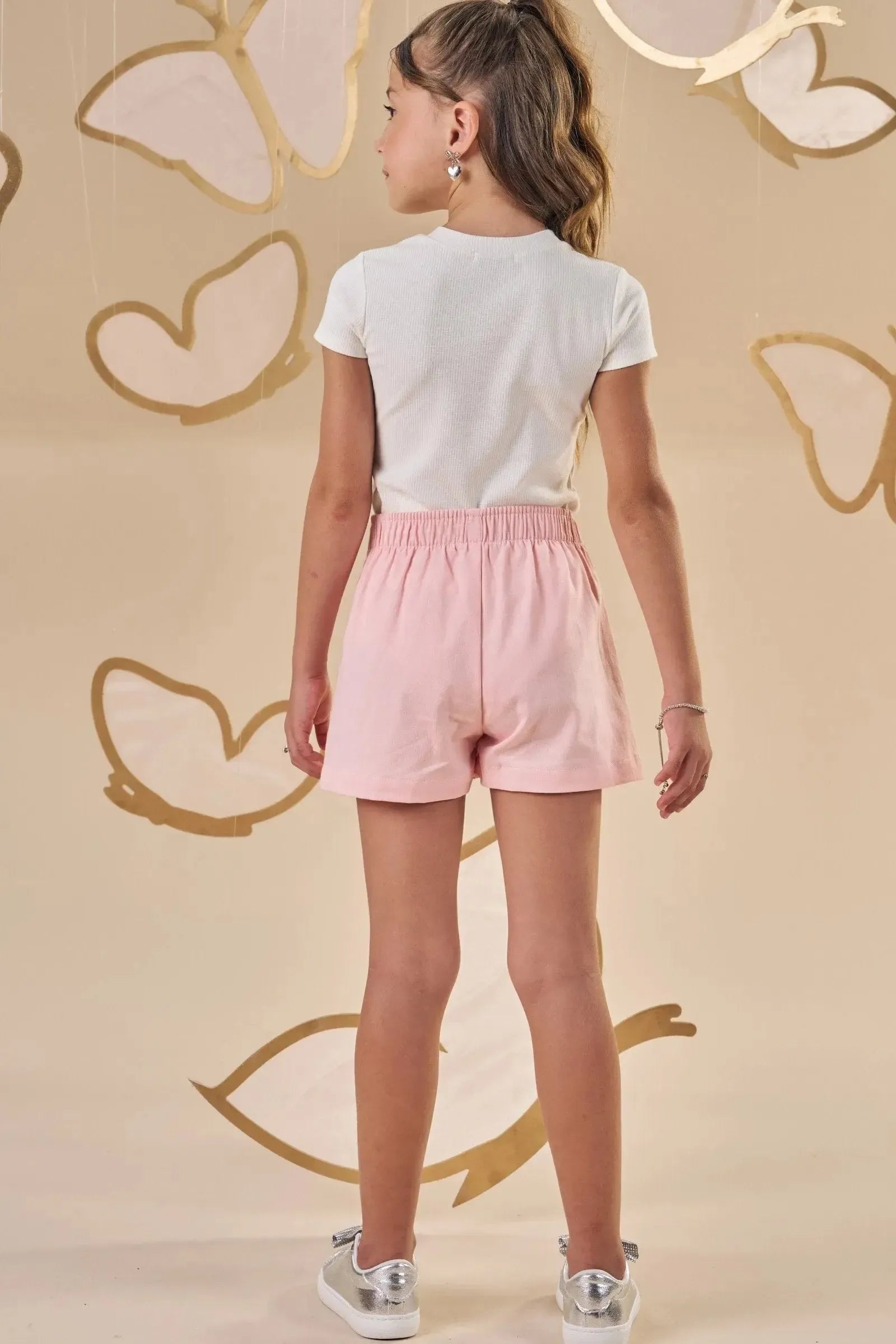 Shorts em Sarja com Elastano 87207 Infanti Infantil Menina