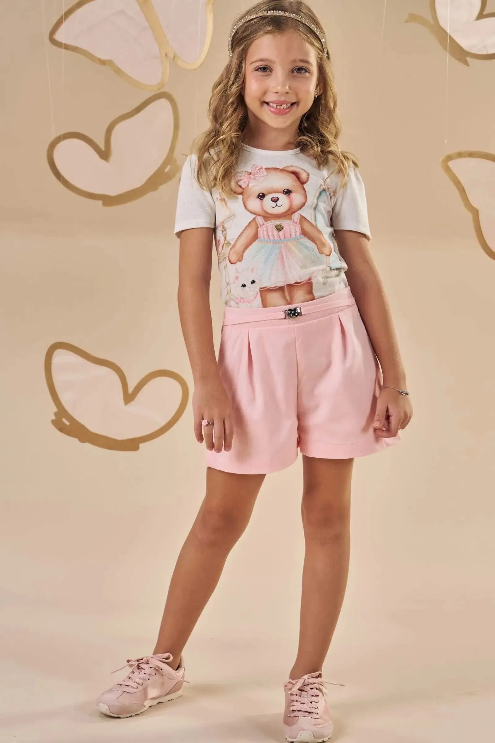 Shorts em Sarja com Elastano 87207 Infanti Infantil Menina