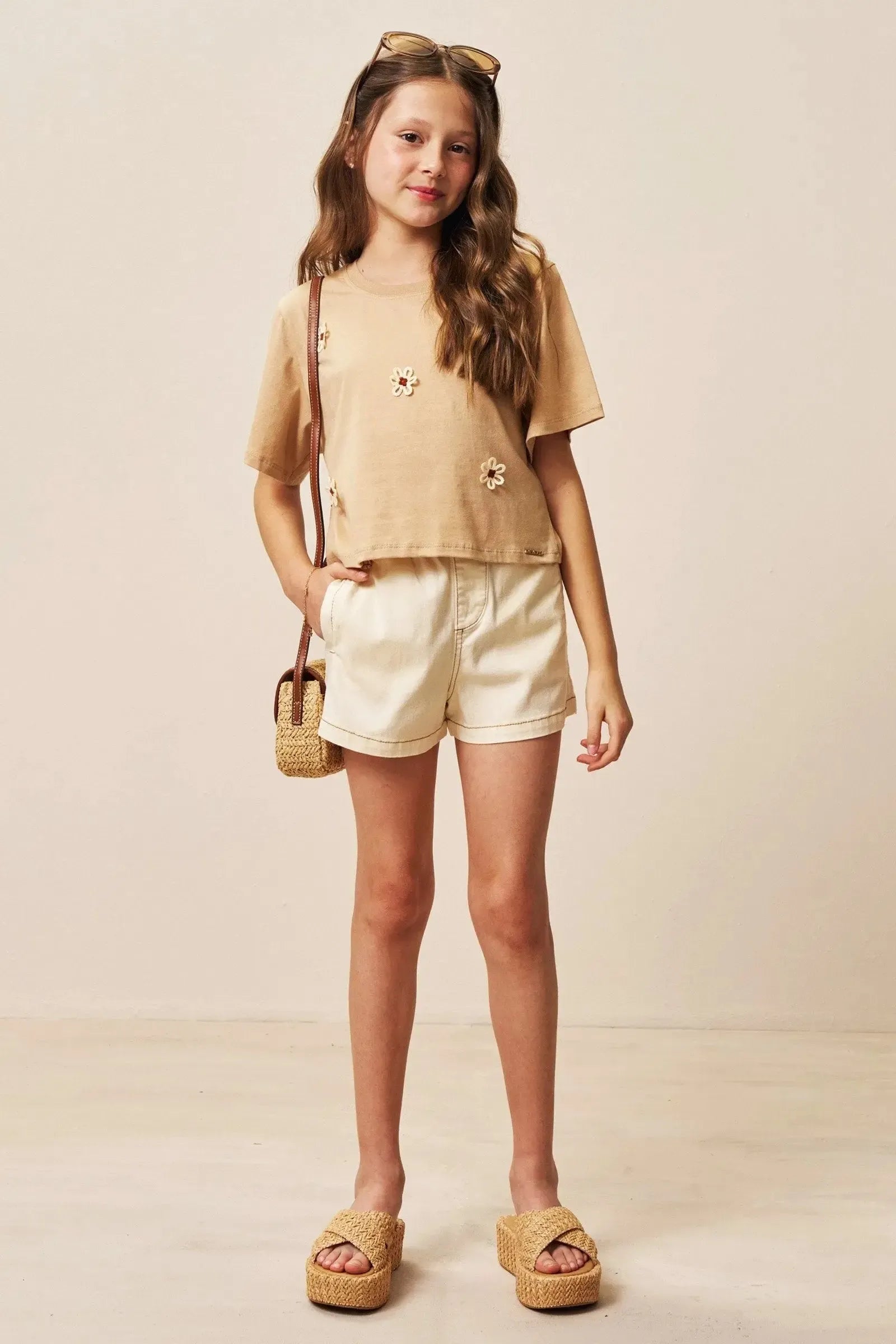 Shorts em Sarja com Elastano 92678 Vic&Vicky Teen Menina