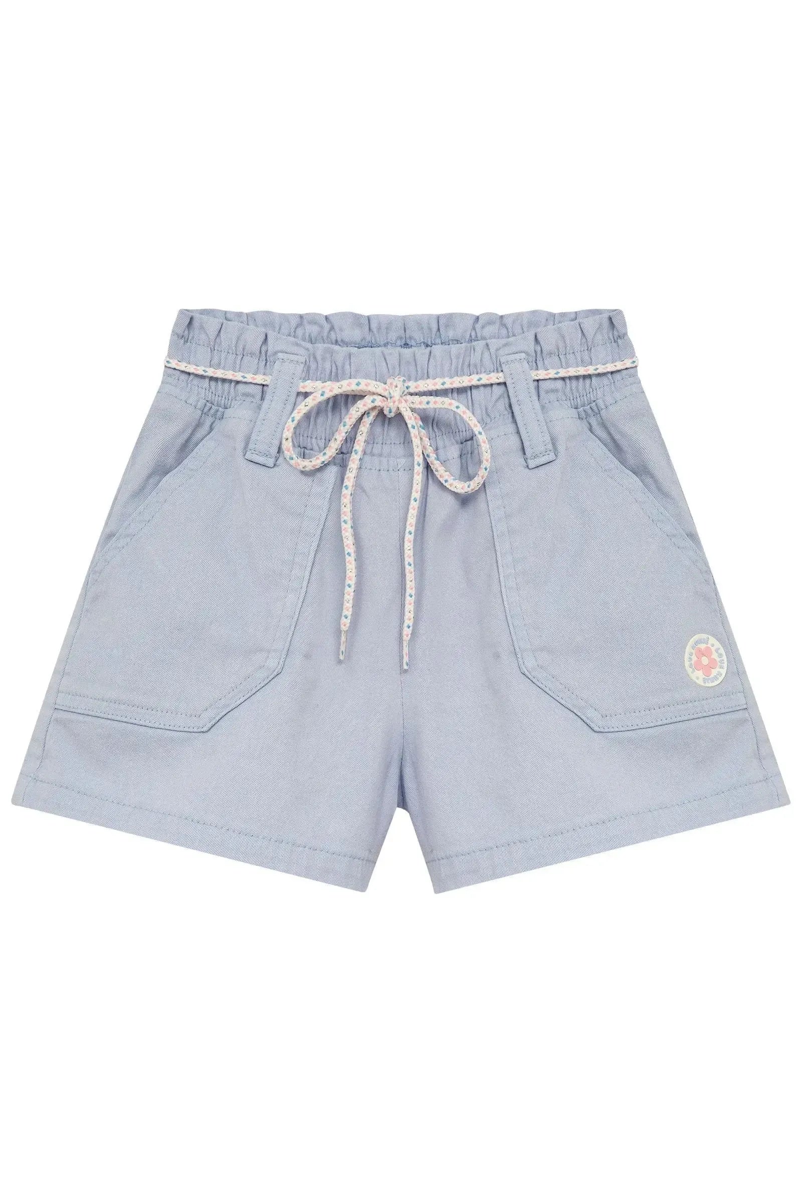 Shorts em Sarja com Elastano 94823 Kukiê Infantil Menina