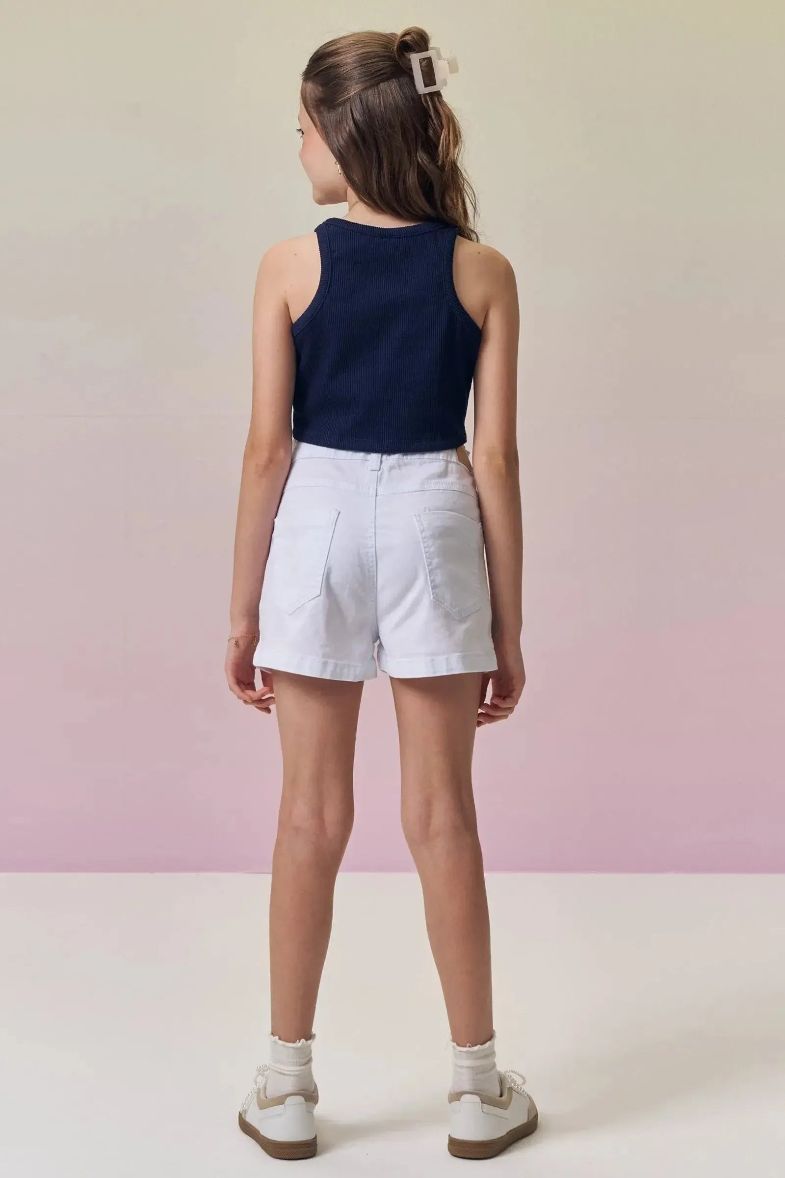 Shorts em Sarja com Elastano 95000 Vic&Vicky Teen Menina