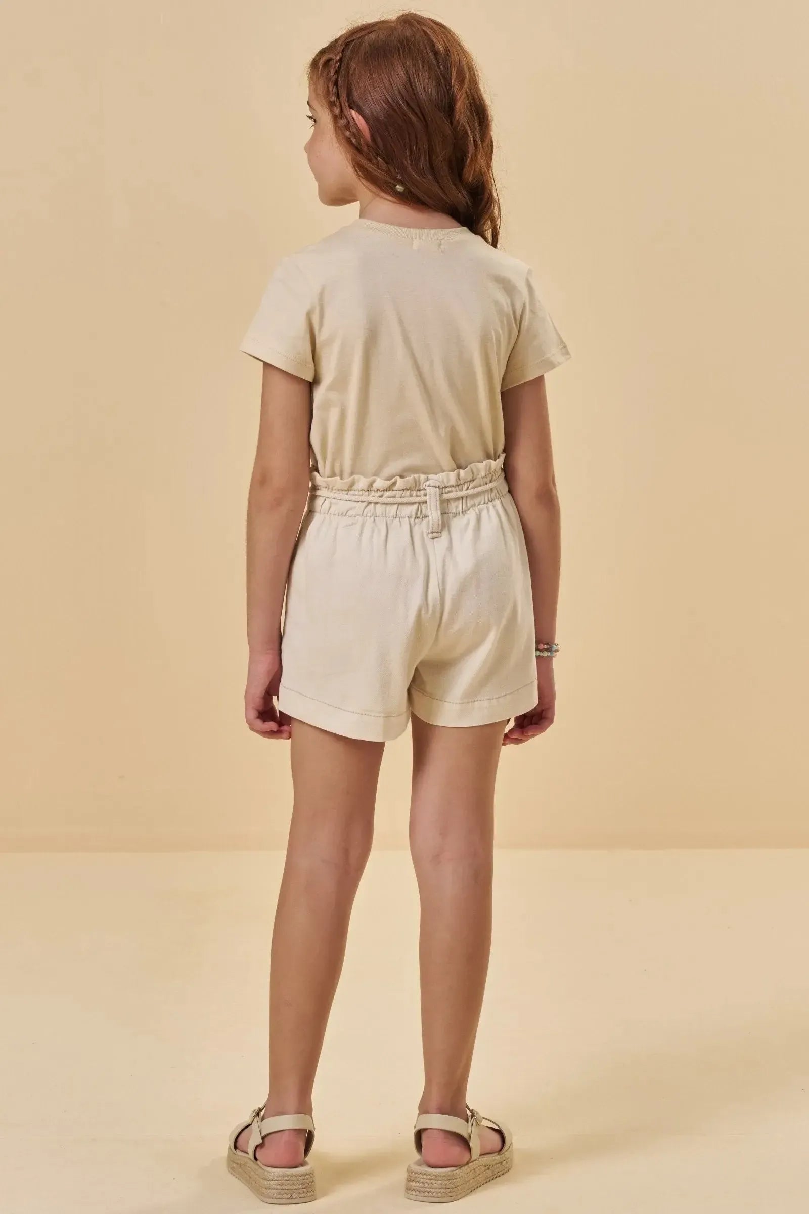 Shorts em Sarja com Elastano 95570 Kukiê Infantil Menina