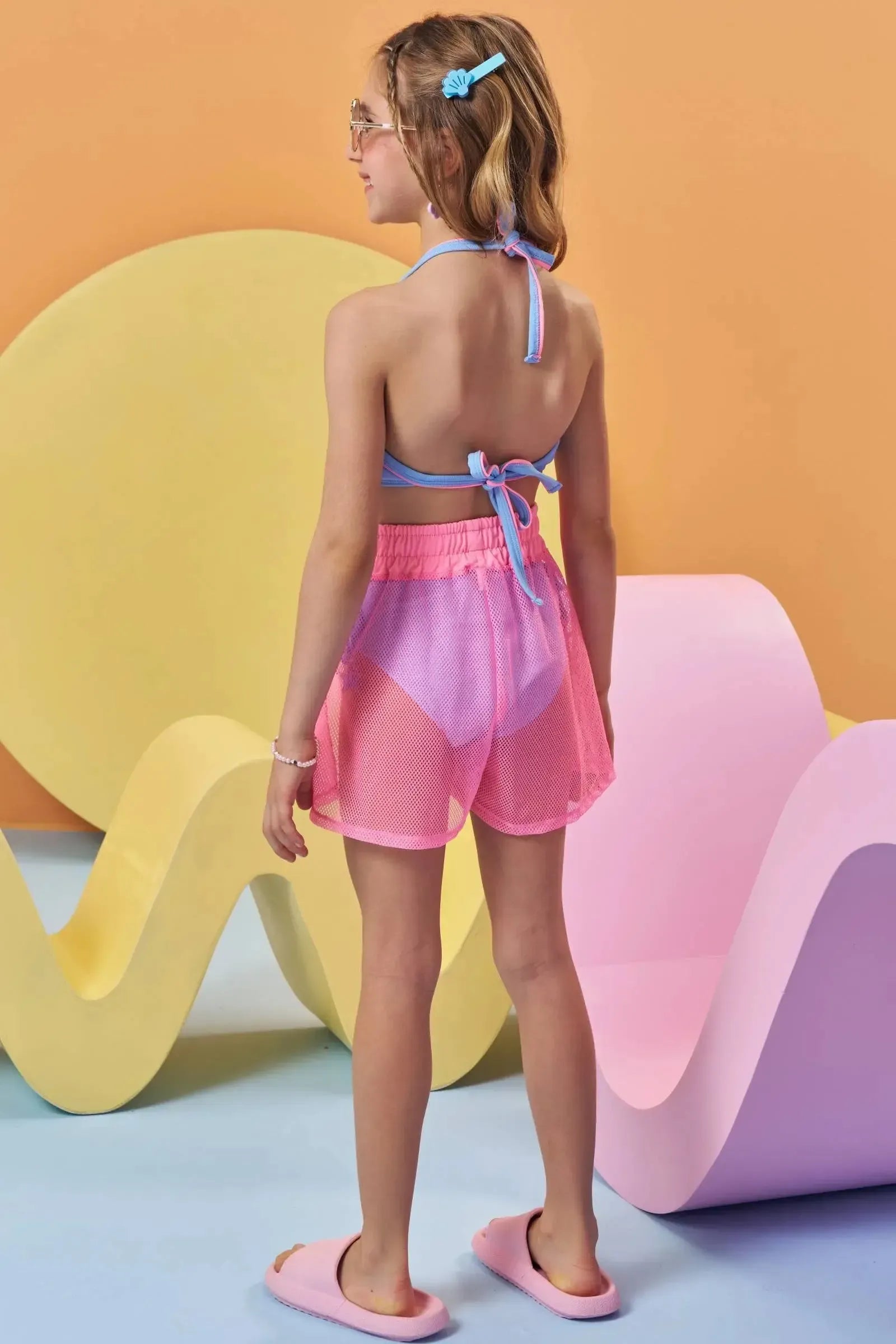 Shorts Saída de Praia em Tela Fashion 95550 Kukiê Infantil Menina