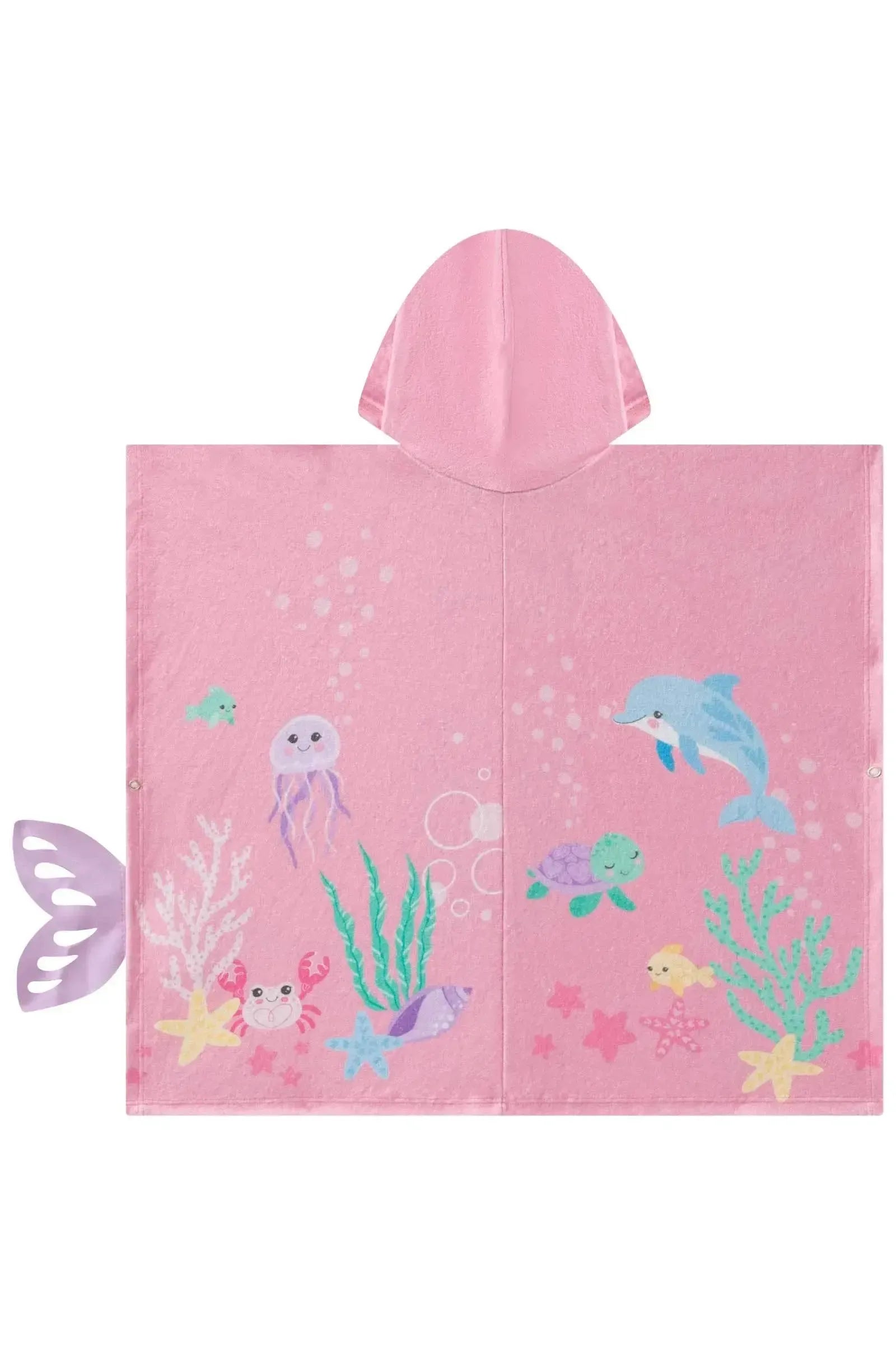 Toalha Poncho com Capuz em Plush Atoalhado 95670 Infanti Infantil Menina