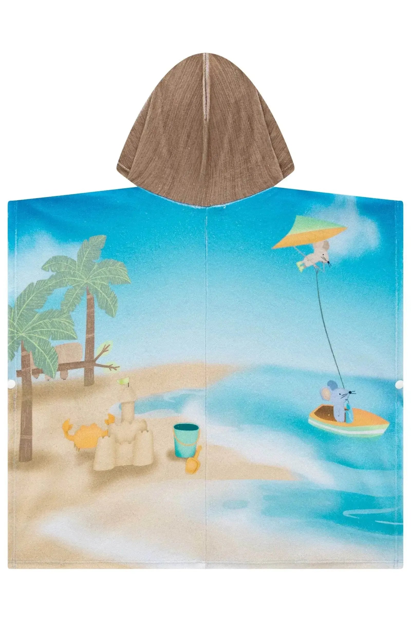 Toalha Poncho com Capuz em Plush Atoalhado 95758 LucBoo Bebê Menino