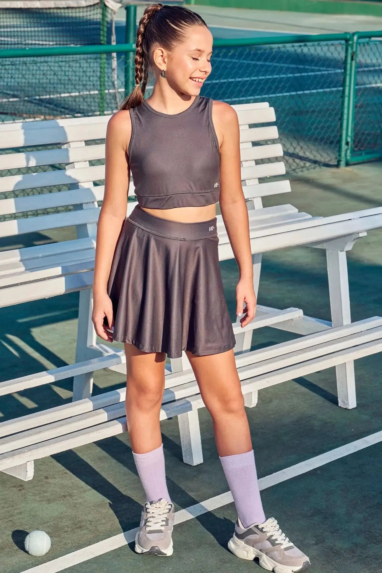Top Cropped em Malha UV 50+ 84625 Vic&Vicky Teen Menina