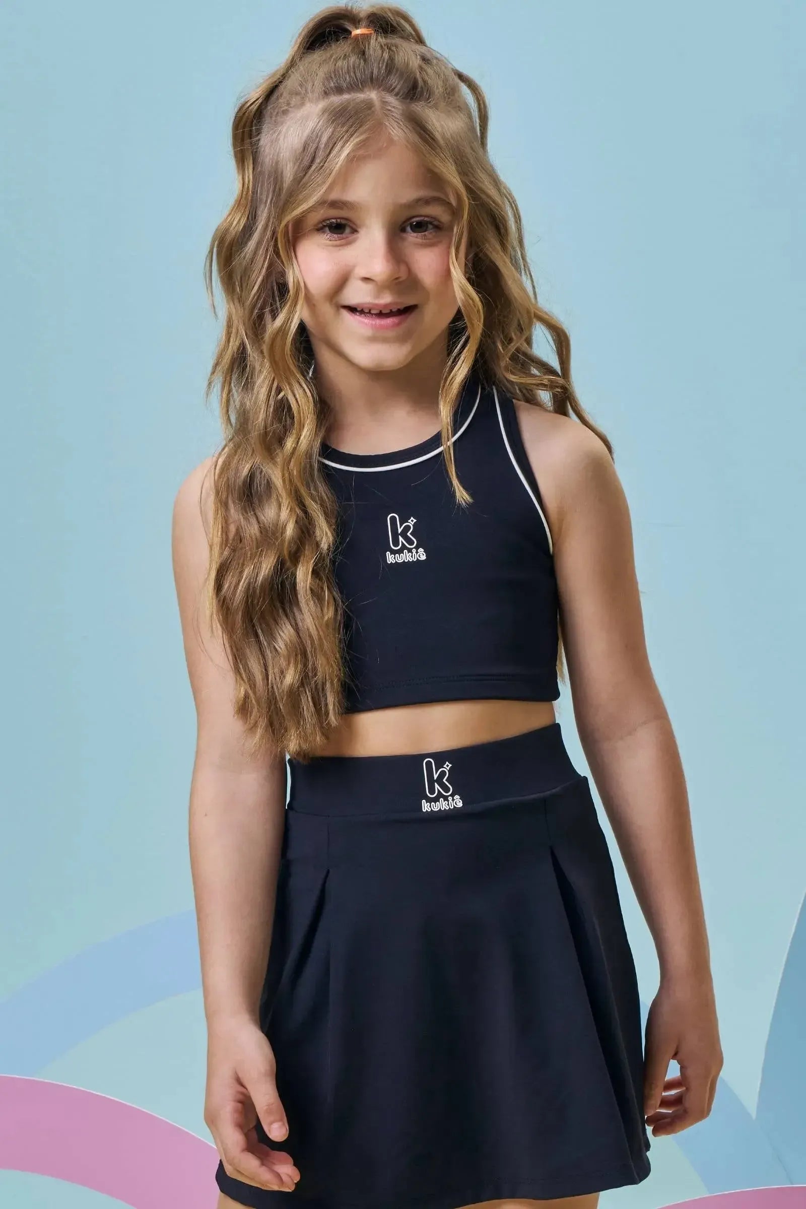 Top Cropped em Poliamida 96992 Kukiê Infantil Menina