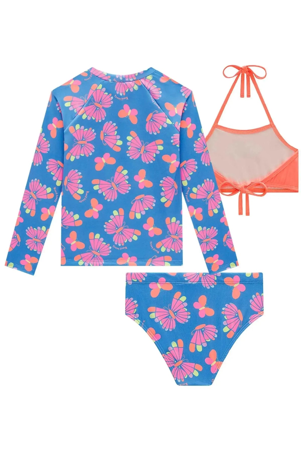 Trio de Biquíni e Blusa em Malha com Proteção UV50+ 99515 Kukiê Infantil Menina