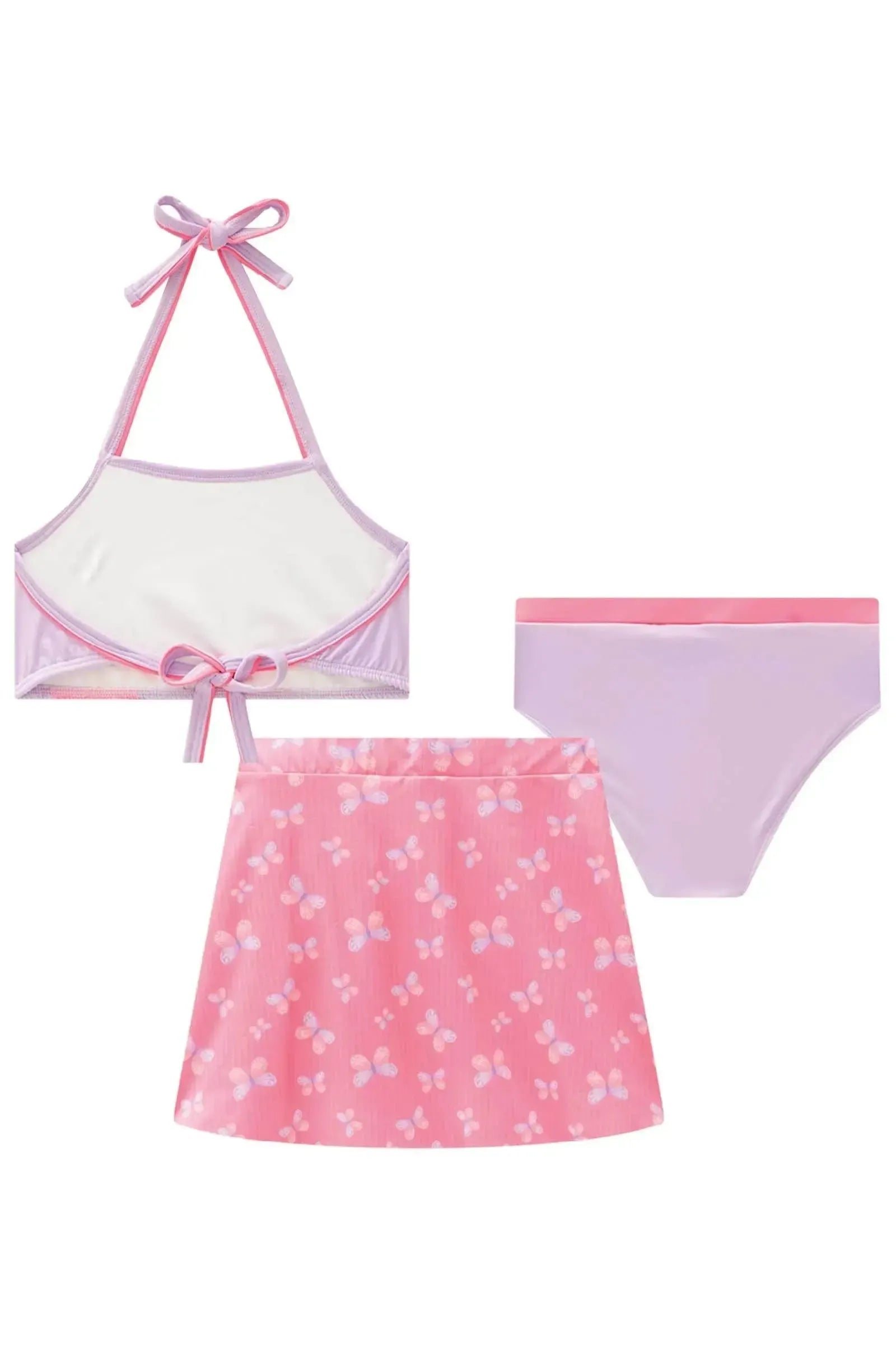 Trio de Biquíni e Saída de Praia em Malha UV Dry com Proteção UV 50+ 87808 Infanti Infantil Menina