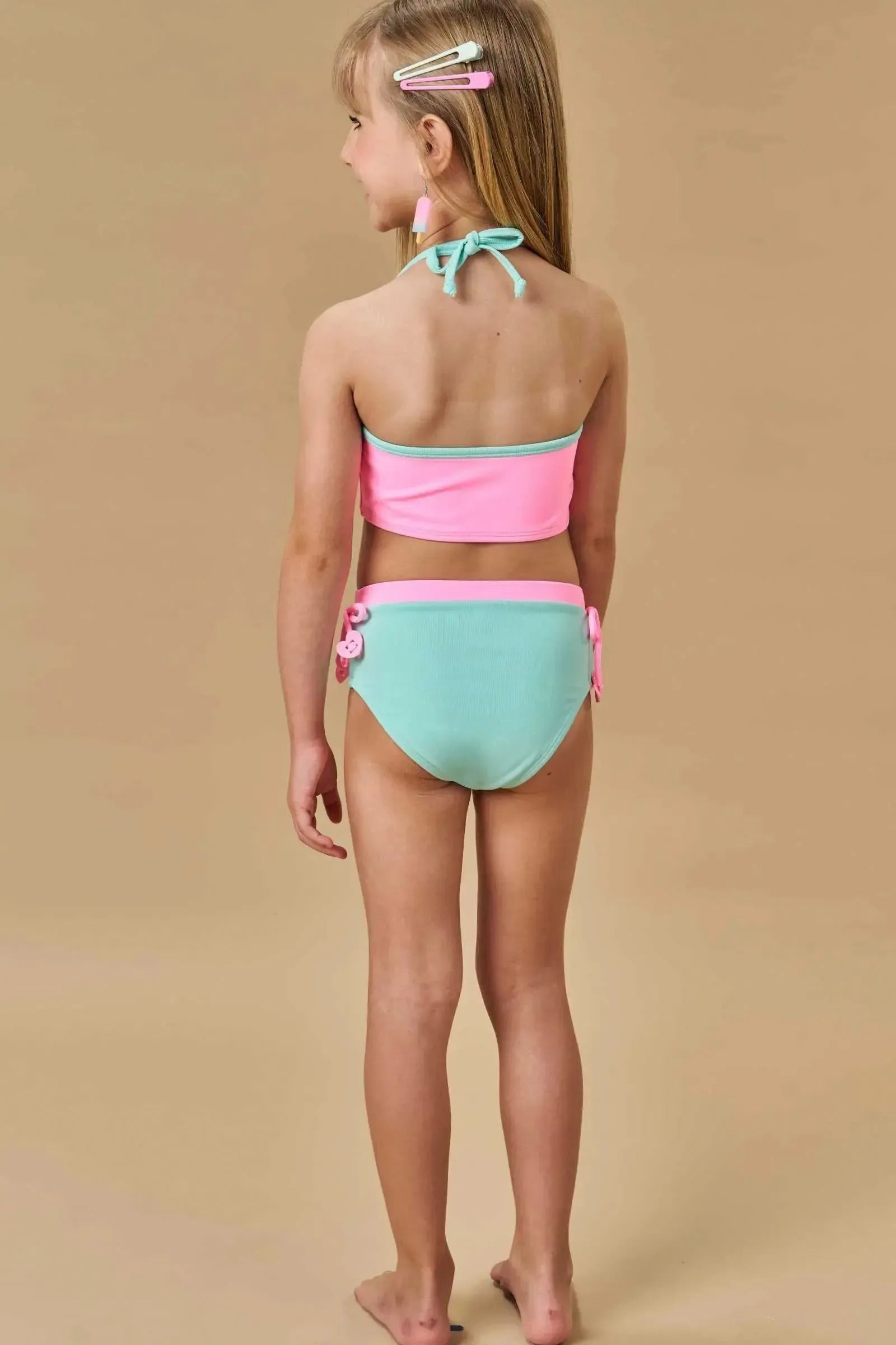 Trio de Blusa e Biquíni em Malha Poliamida com Proteção UV 50+ 87799 Infanti Infantil Menina