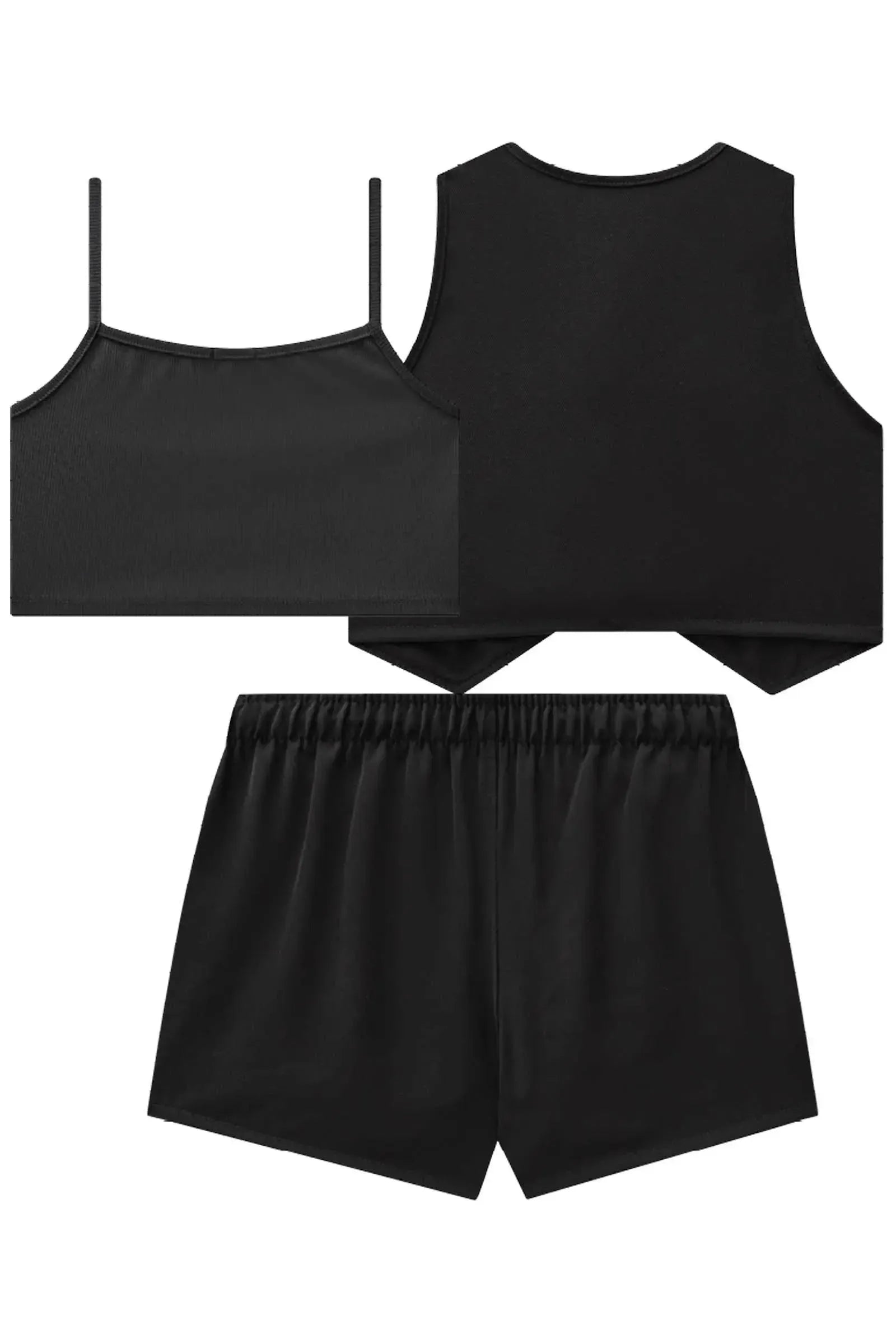 Trio de Colete e Short Saia em Alfaiataria Twill e Top em Ribana Fancy 83915 Vic&Vicky Teen Menina