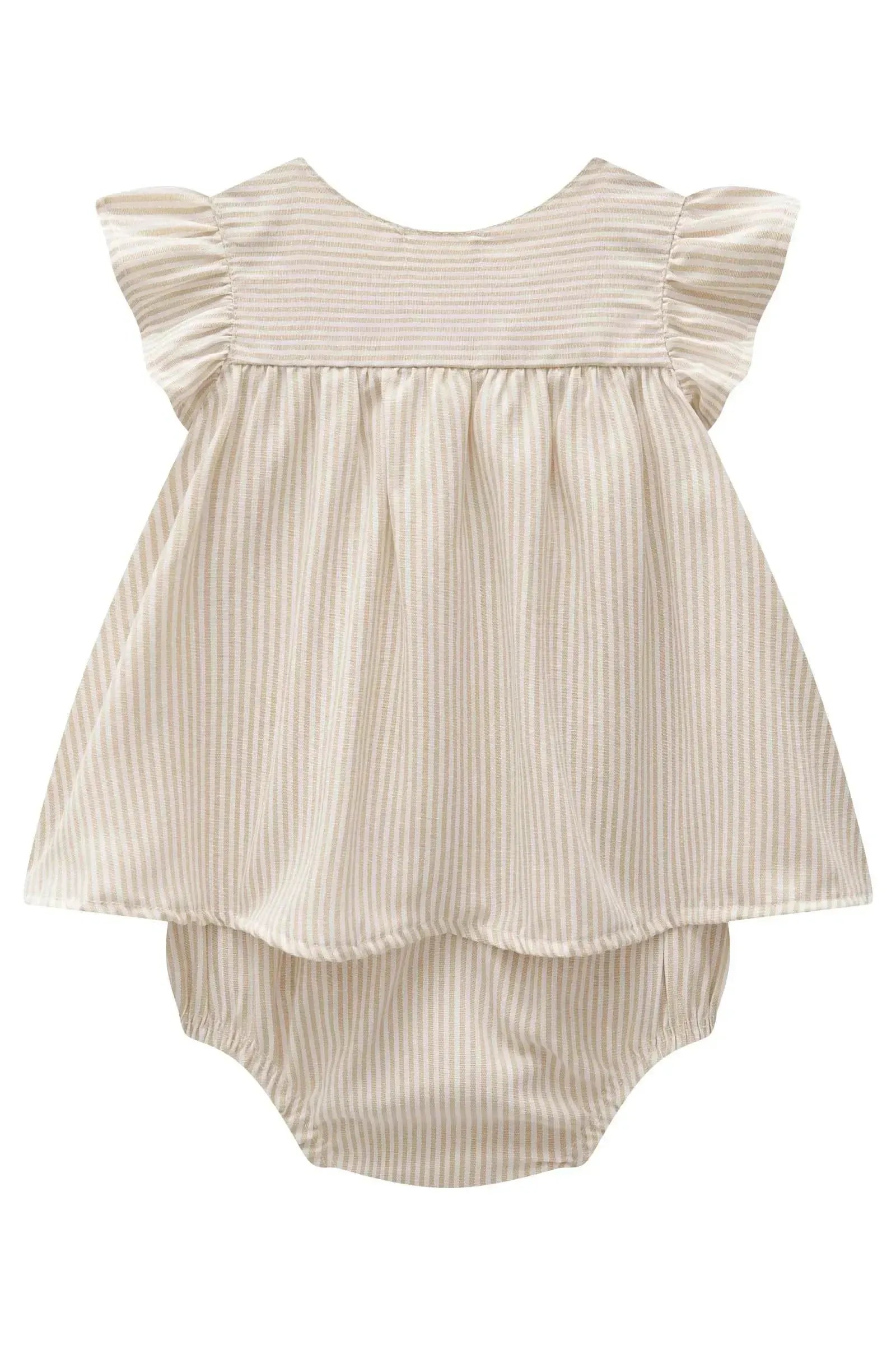 Vestbody em Tricoline Listrado 99584 Kukiê Bebê Menina