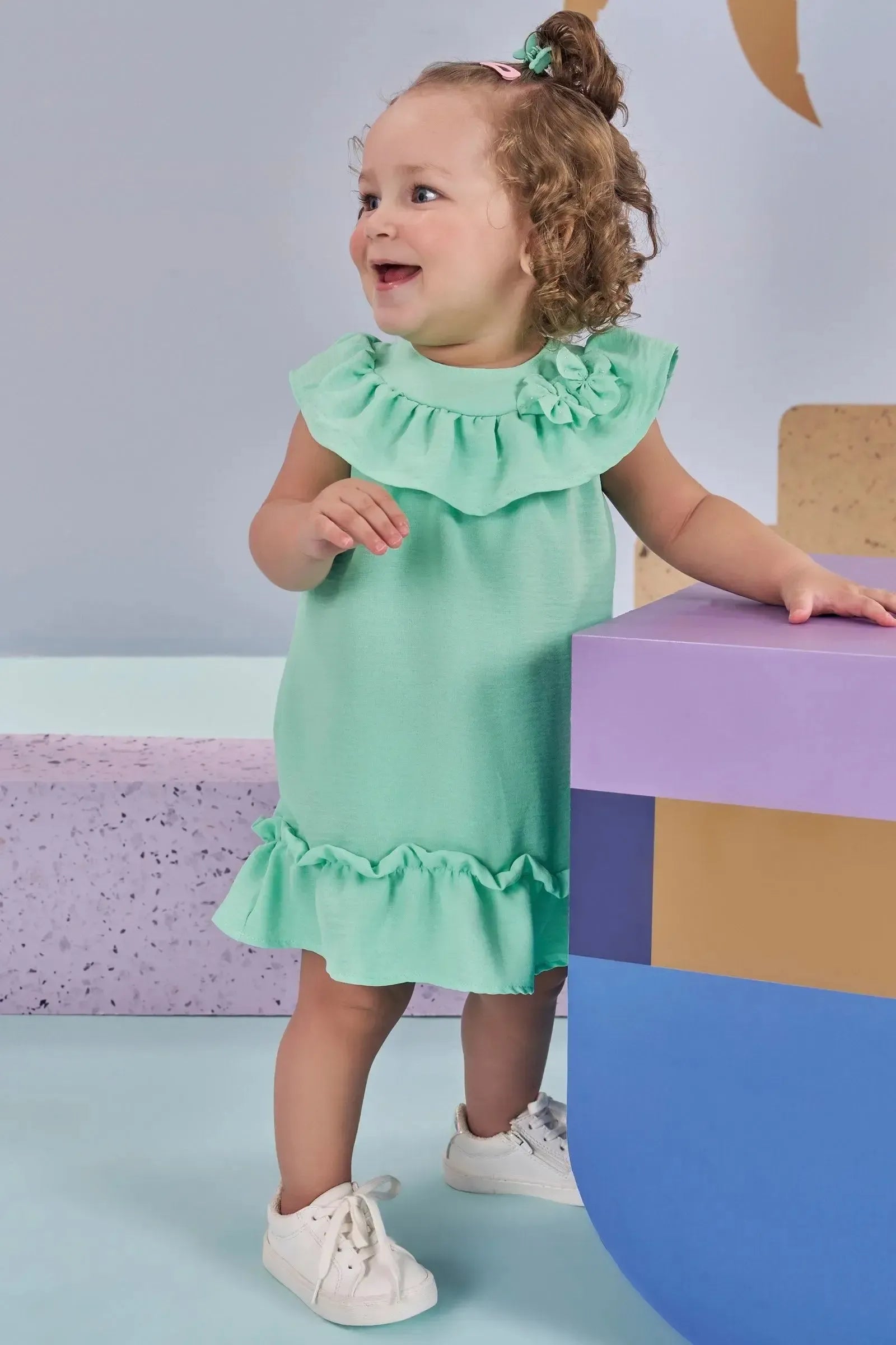 Vestido e Calcinha em Air Flow 86820 Kukiê Bebê Menina