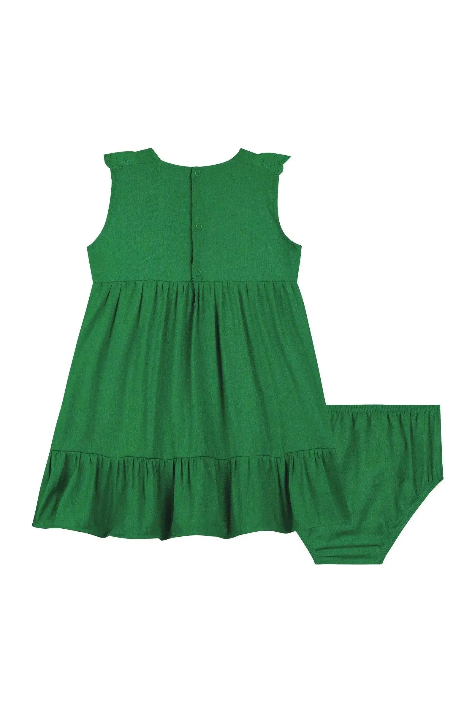 Vestido e Calcinha em Tecido Crepe 89398 Kukiê Bebê Menina