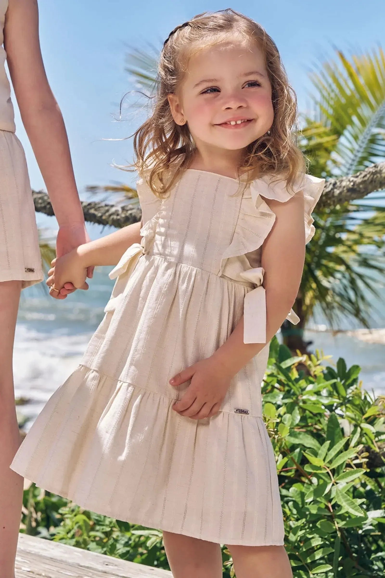 Vestido em Blend de Linho Bordado 96590 Infanti Infantil Menina