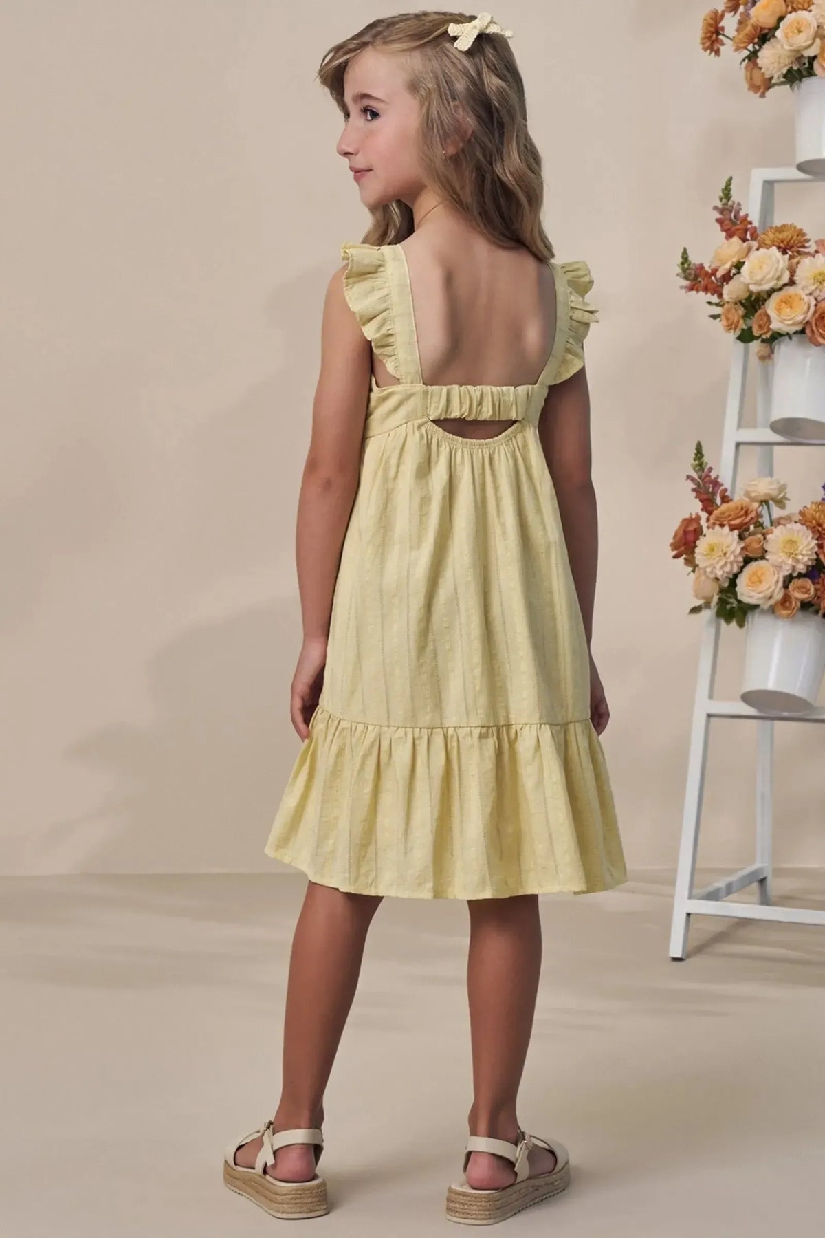 Vestido em Blend de Linho Bordado 98108 Infanti Infantil Menina