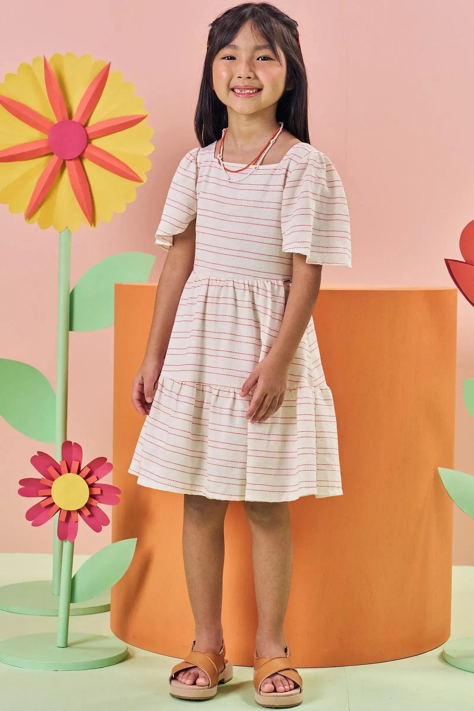 Vestido em Blend de Viscose 84176 Kukiê Infantil Menina