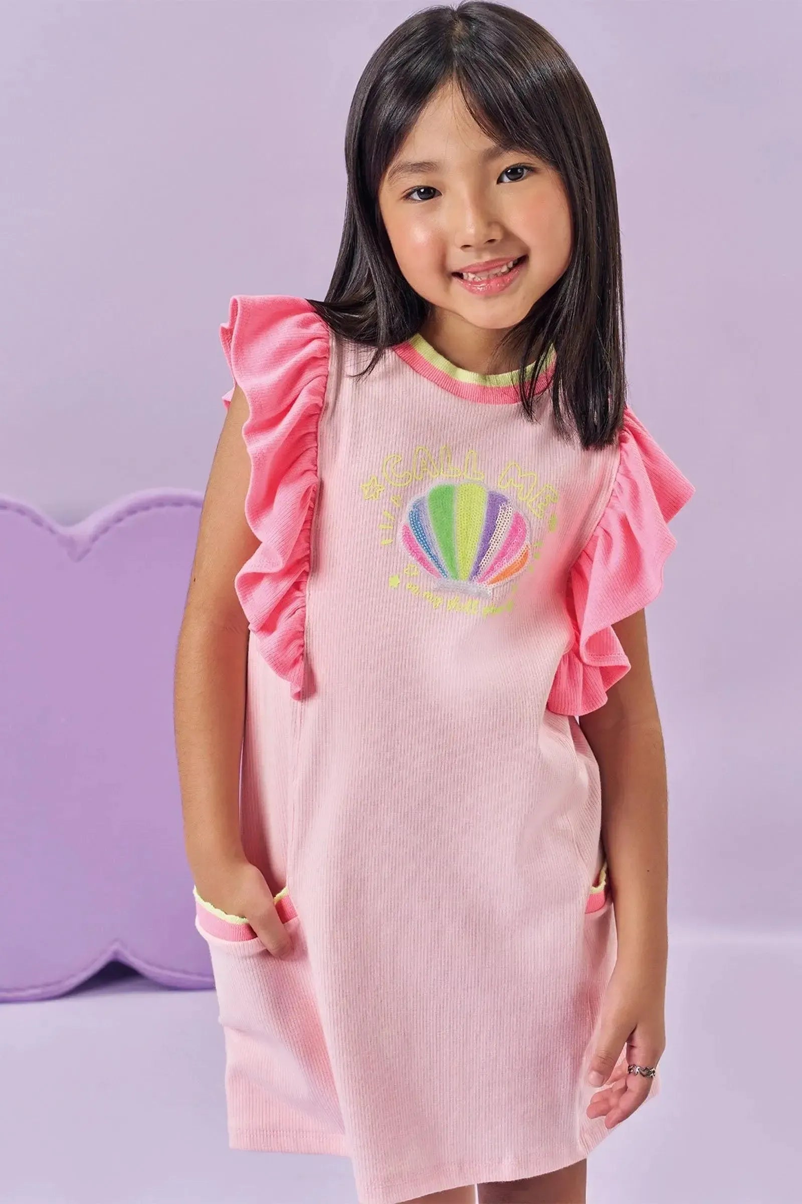 Vestido em Canelado Liz 84573 Kukiê Infantil Menina