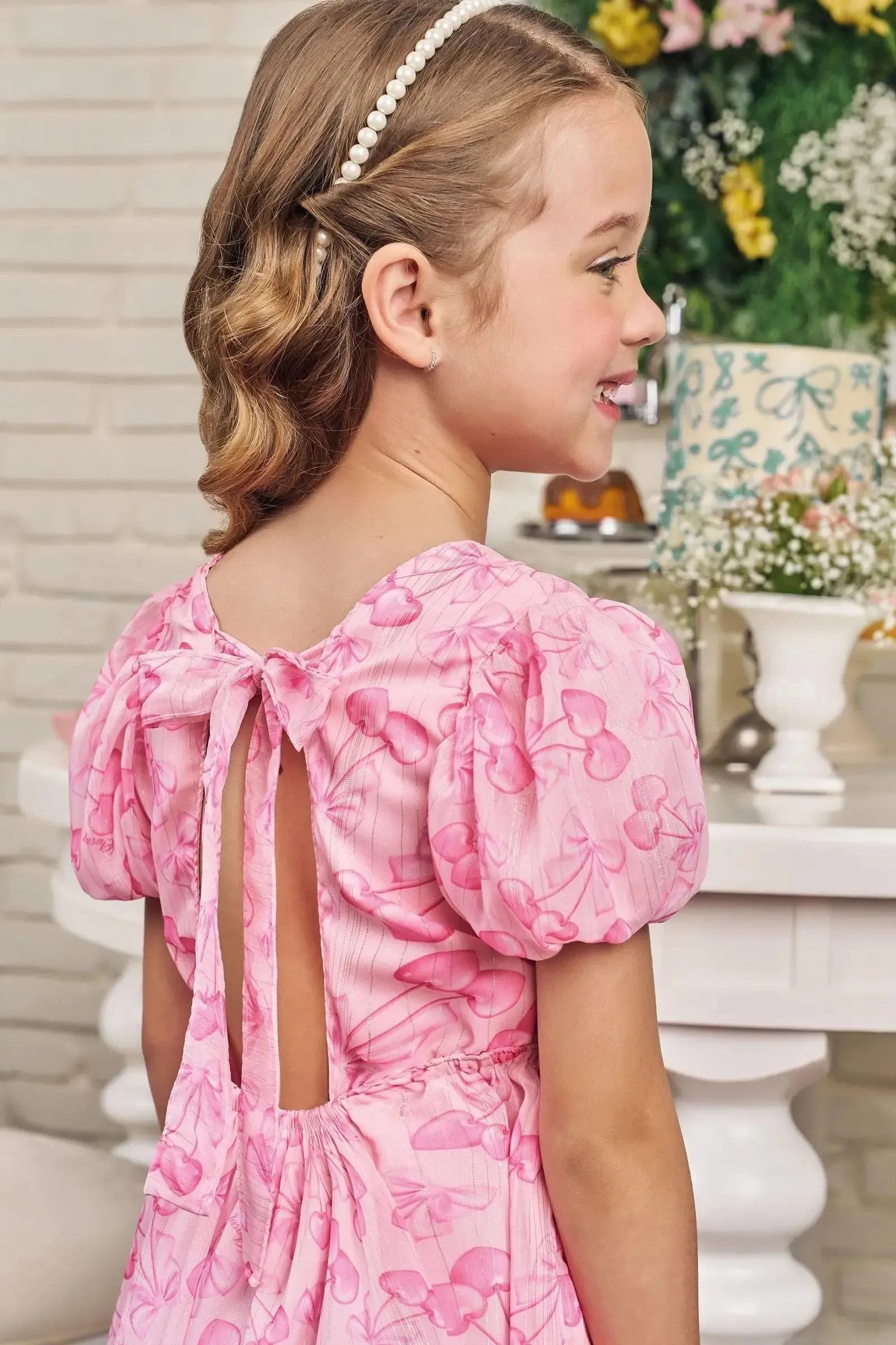 Vestido em Chiffon Brilho 83729 Kukiê Infantil Menina