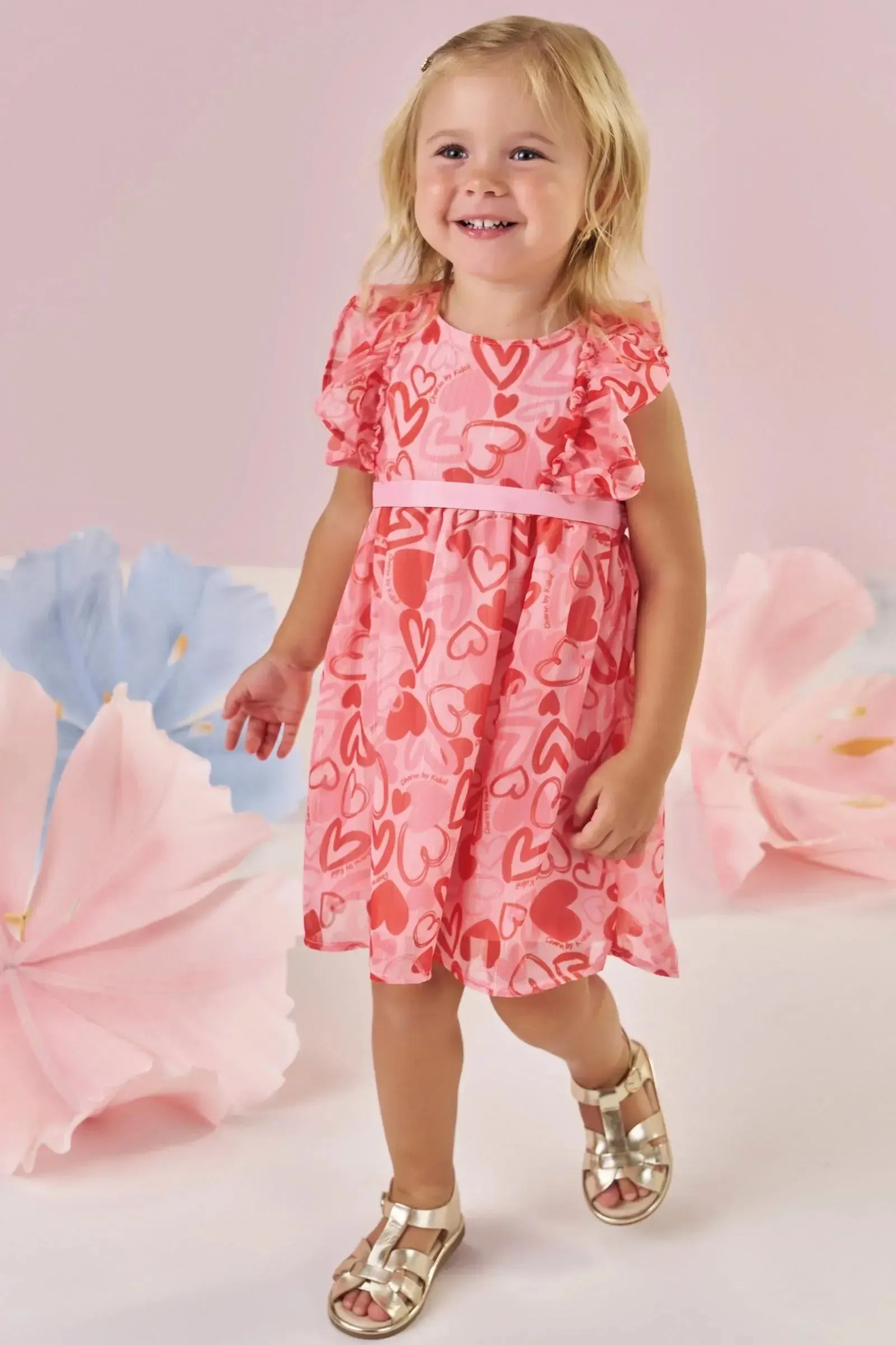 Vestido em Chiffon Brilho 87576 Kukiê Bebê Menina