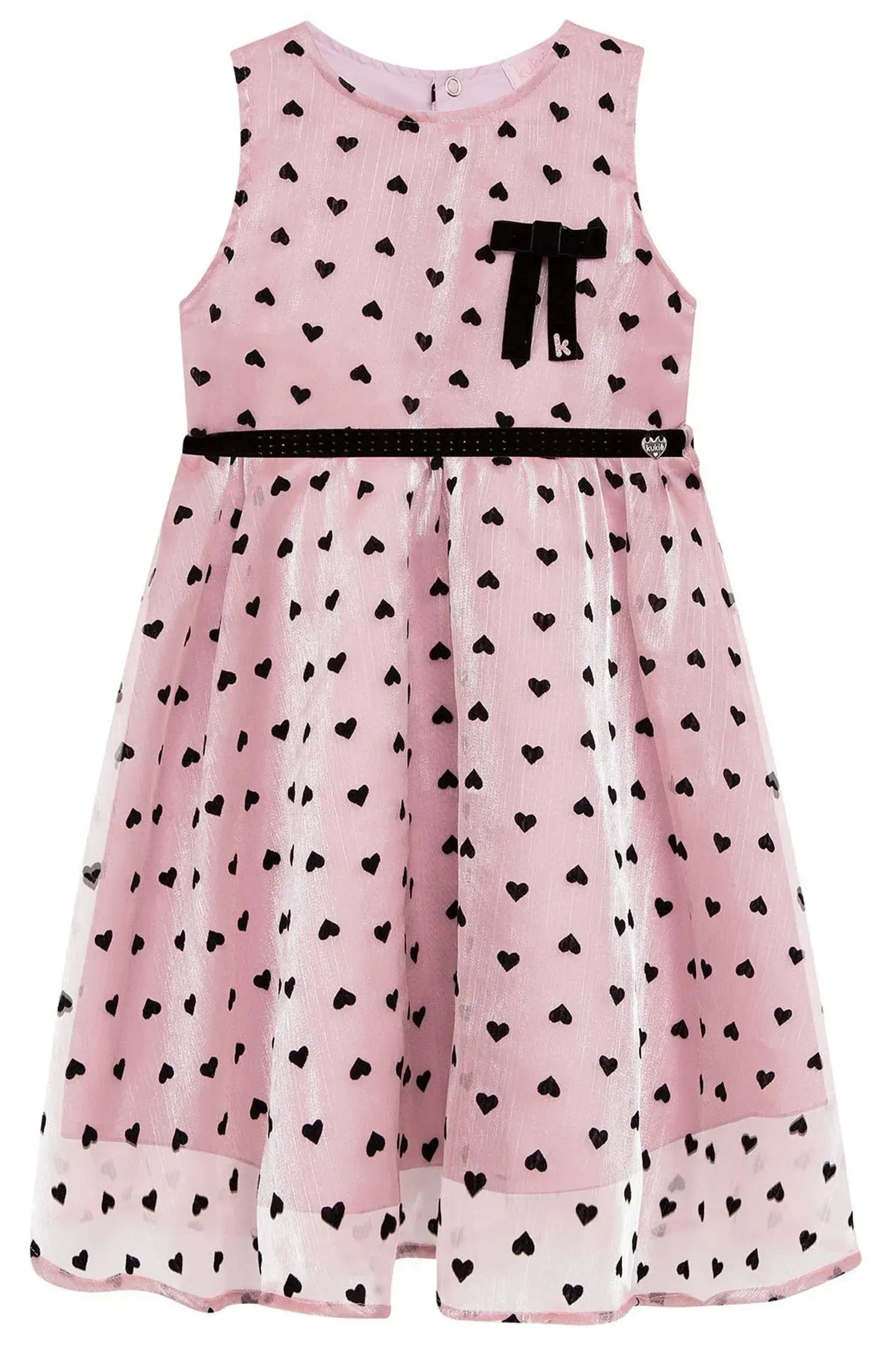 Vestido em Chiffon Corações 96568 Kukiê Infantil Menina