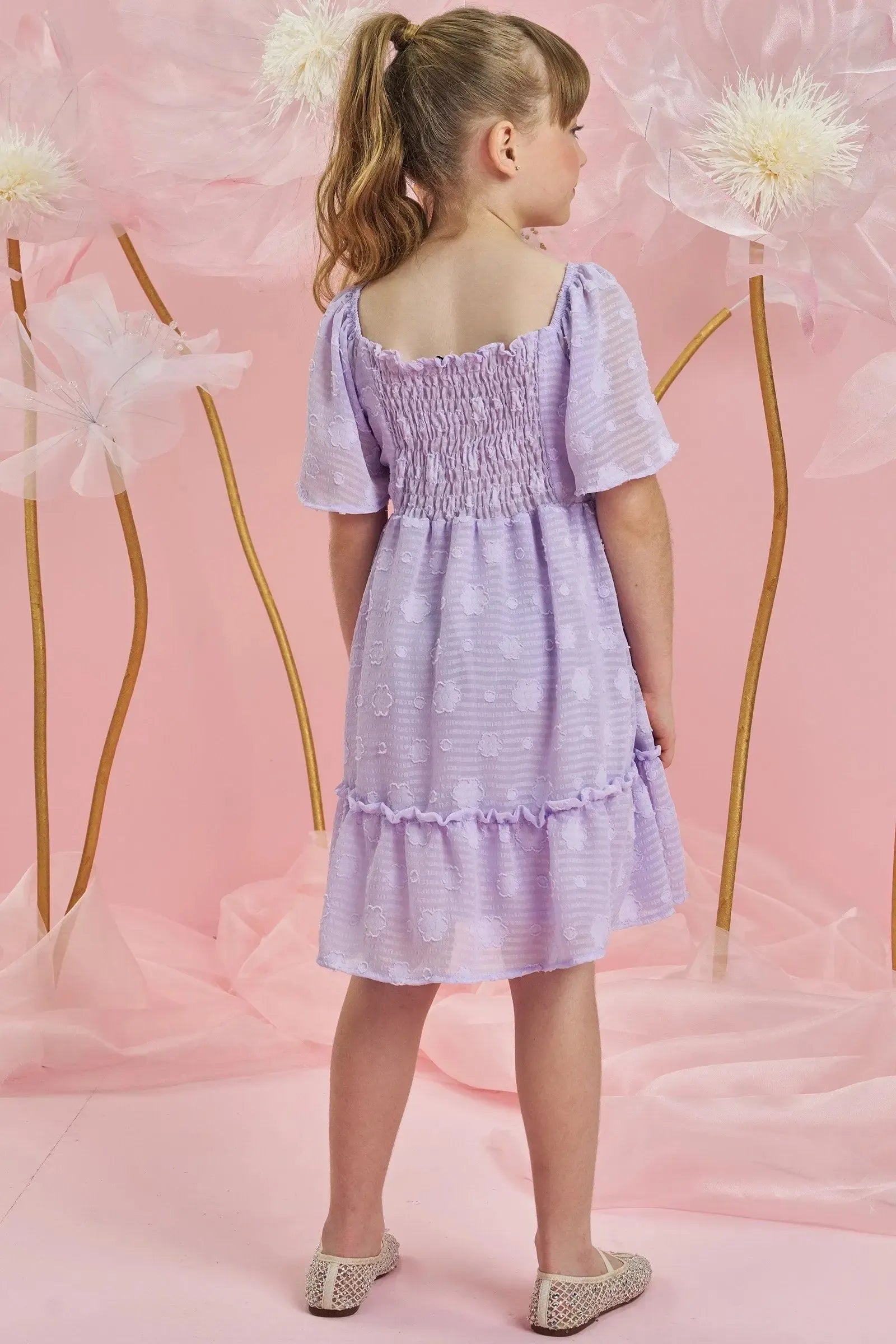 Vestido em Chiffon Flores 83997 Infanti Infantil Menina