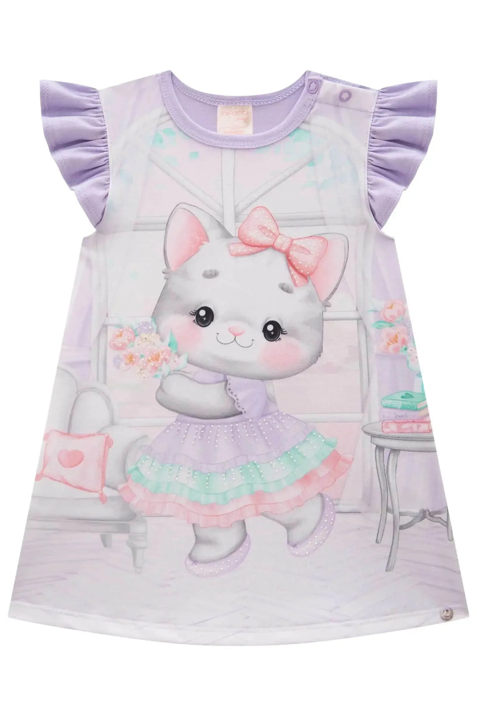 Vestido em Cotton 83427 Infanti Bebê Menina