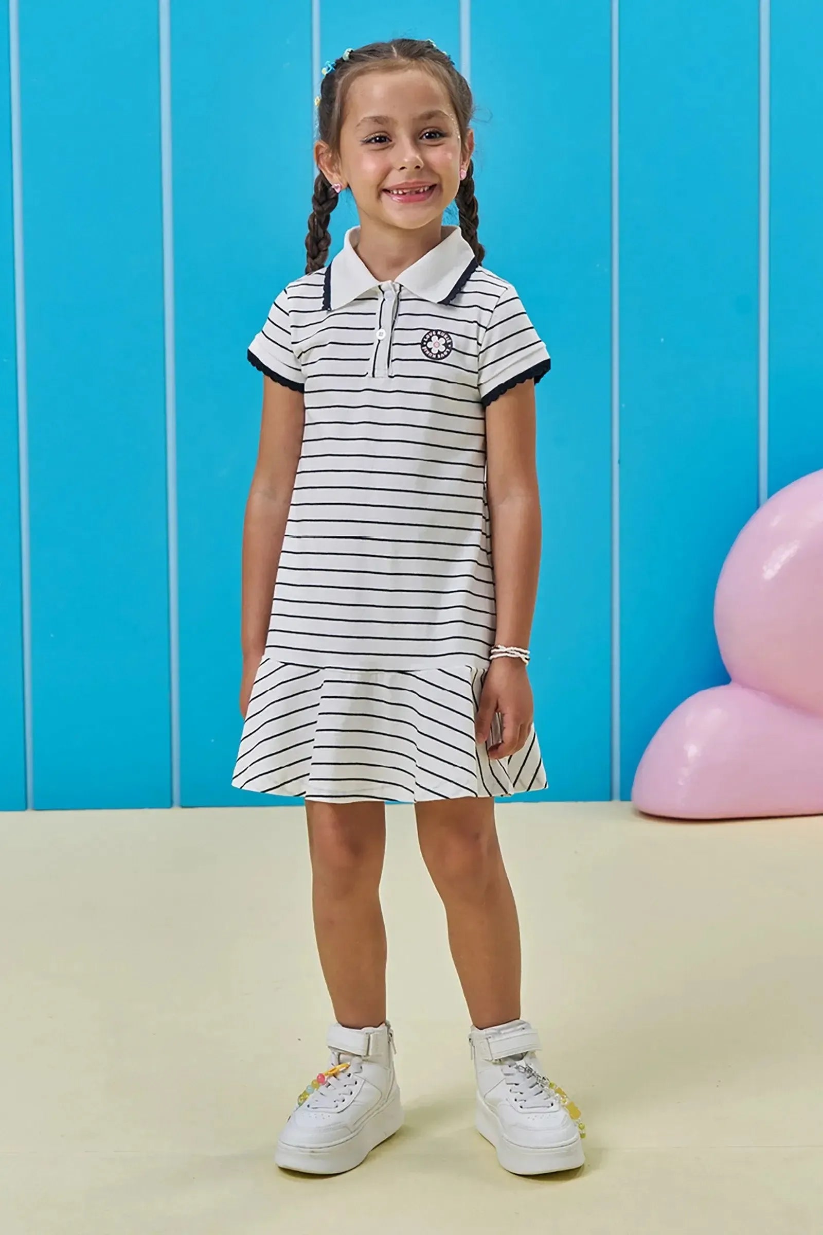 Vestido em Cotton Fio Tinto 95327 Kukiê Infantil Menina