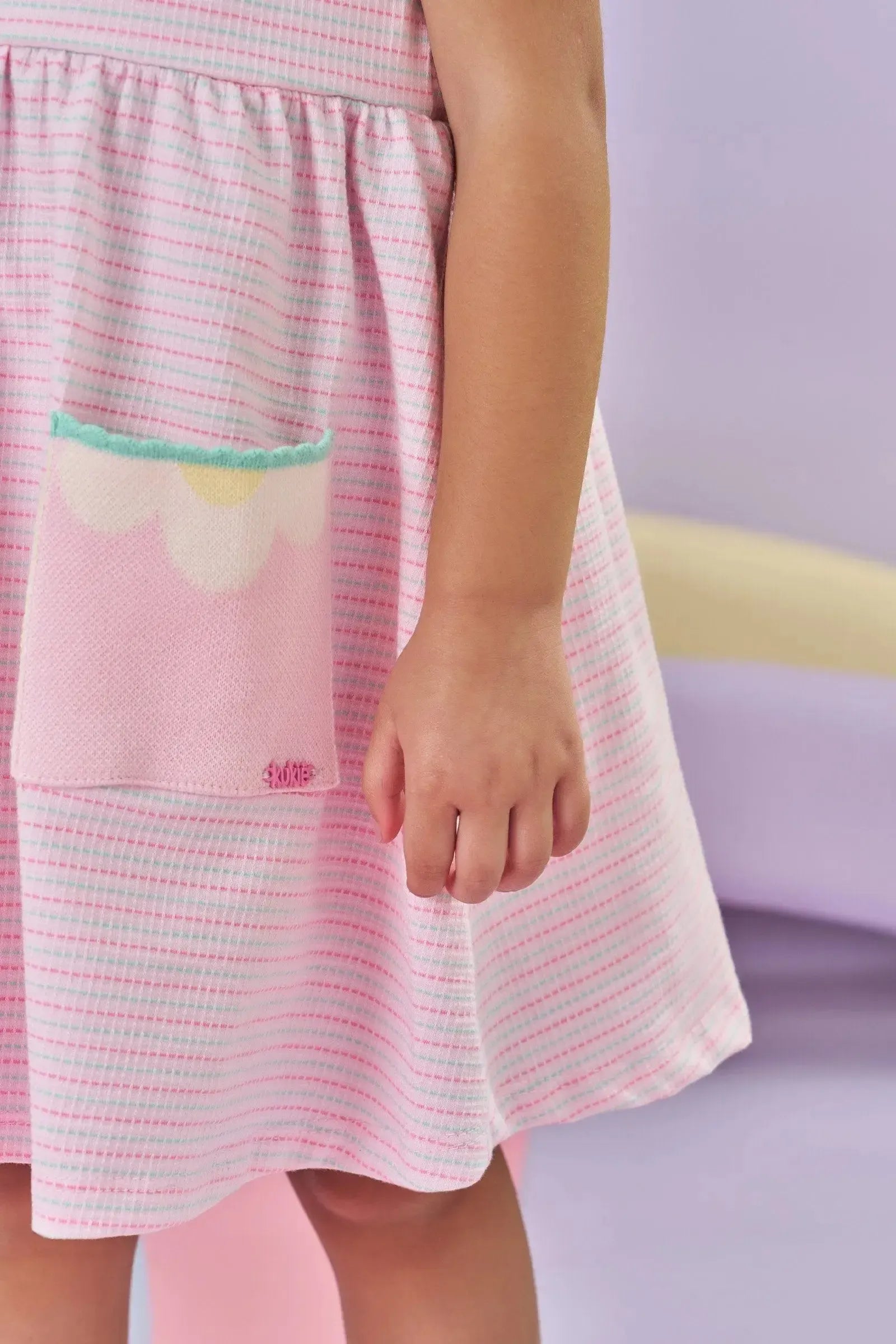 Vestido em Cotton Listrado 84823 Kukiê Bebê Menina