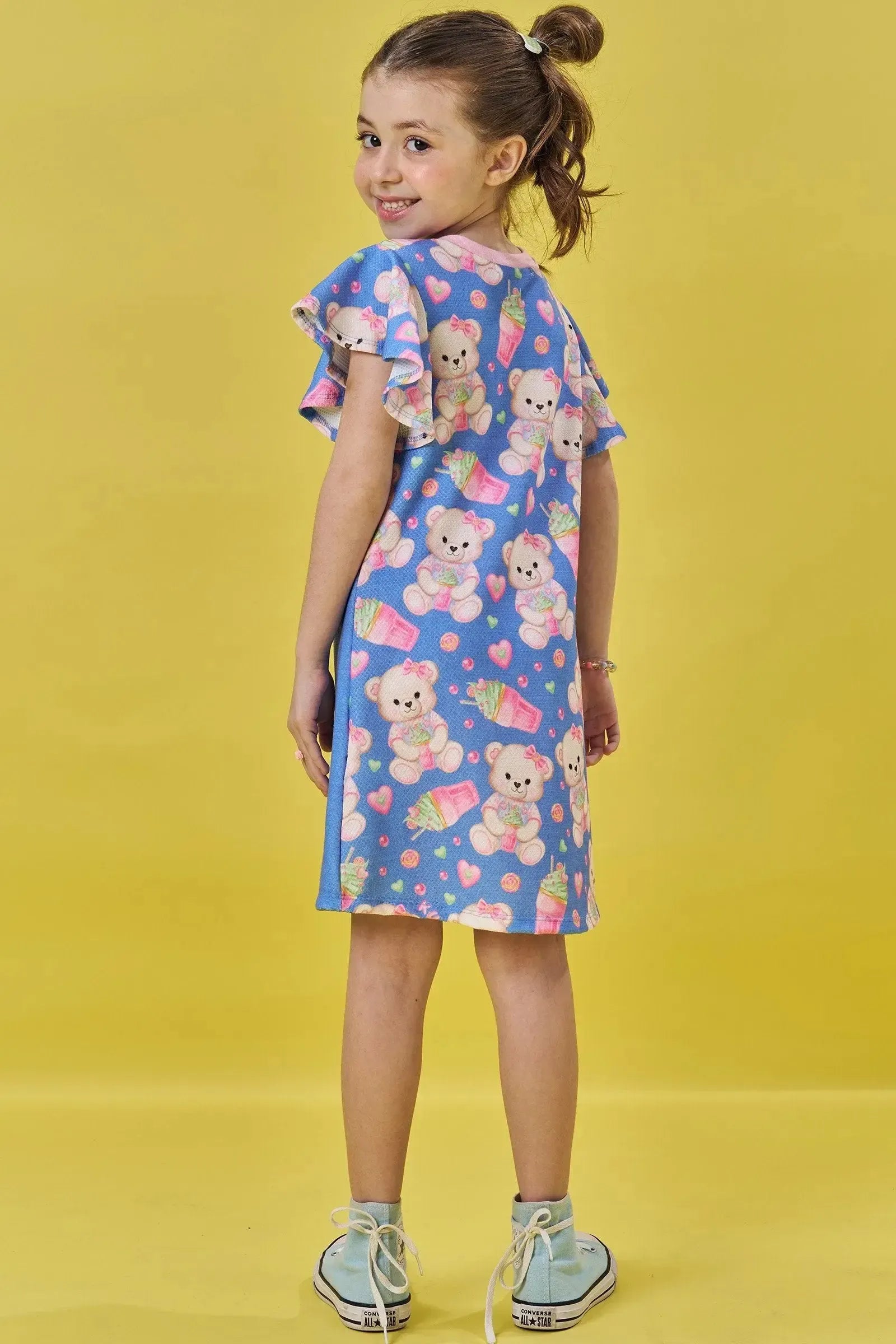 Vestido em Fly Tech 83223 Kukiê Infantil Menina