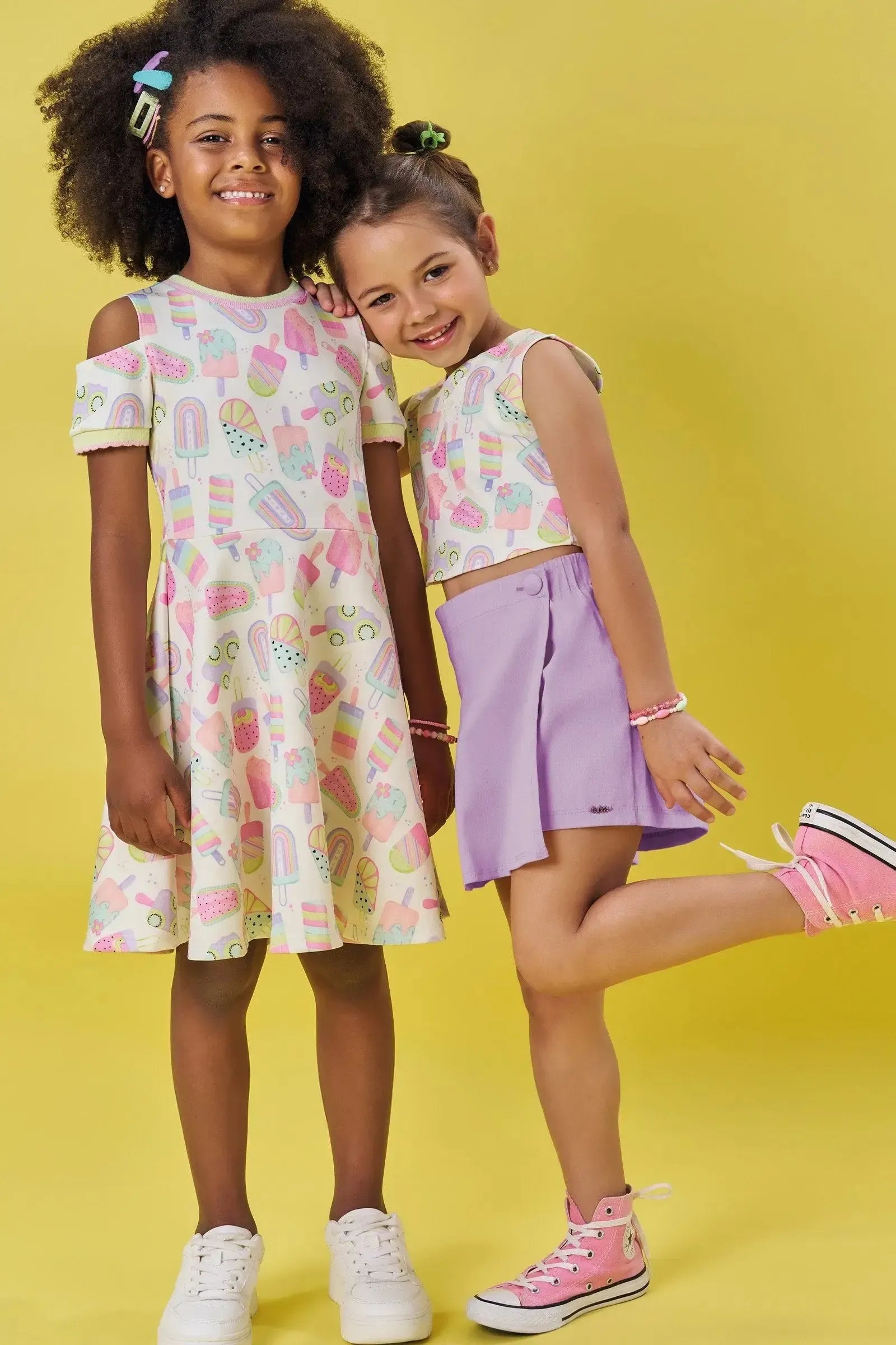 Vestido em Fly Tech 84221 Kukiê Infantil Menina