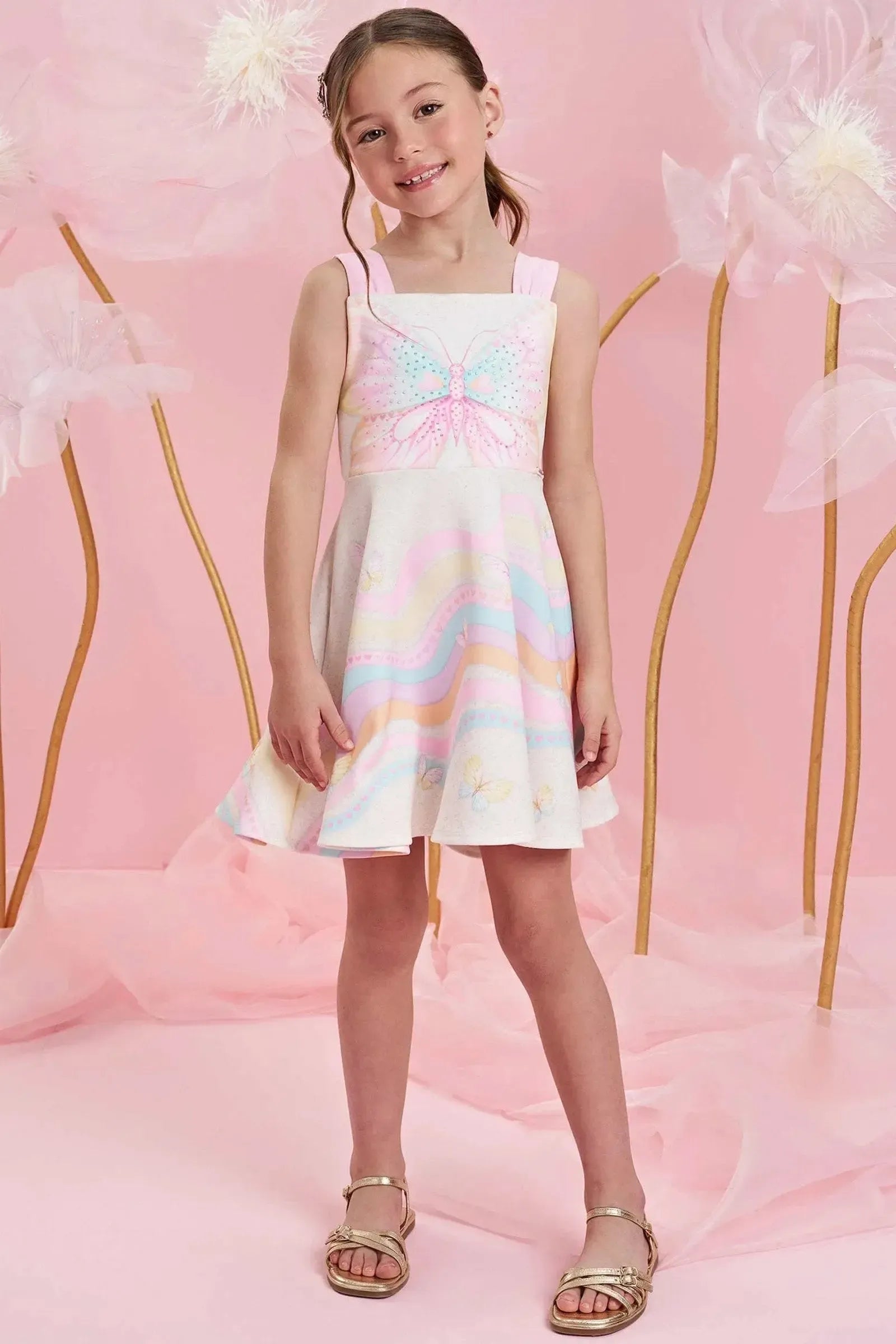 Vestido em Fly Tech 85278 Infanti Infantil Menina