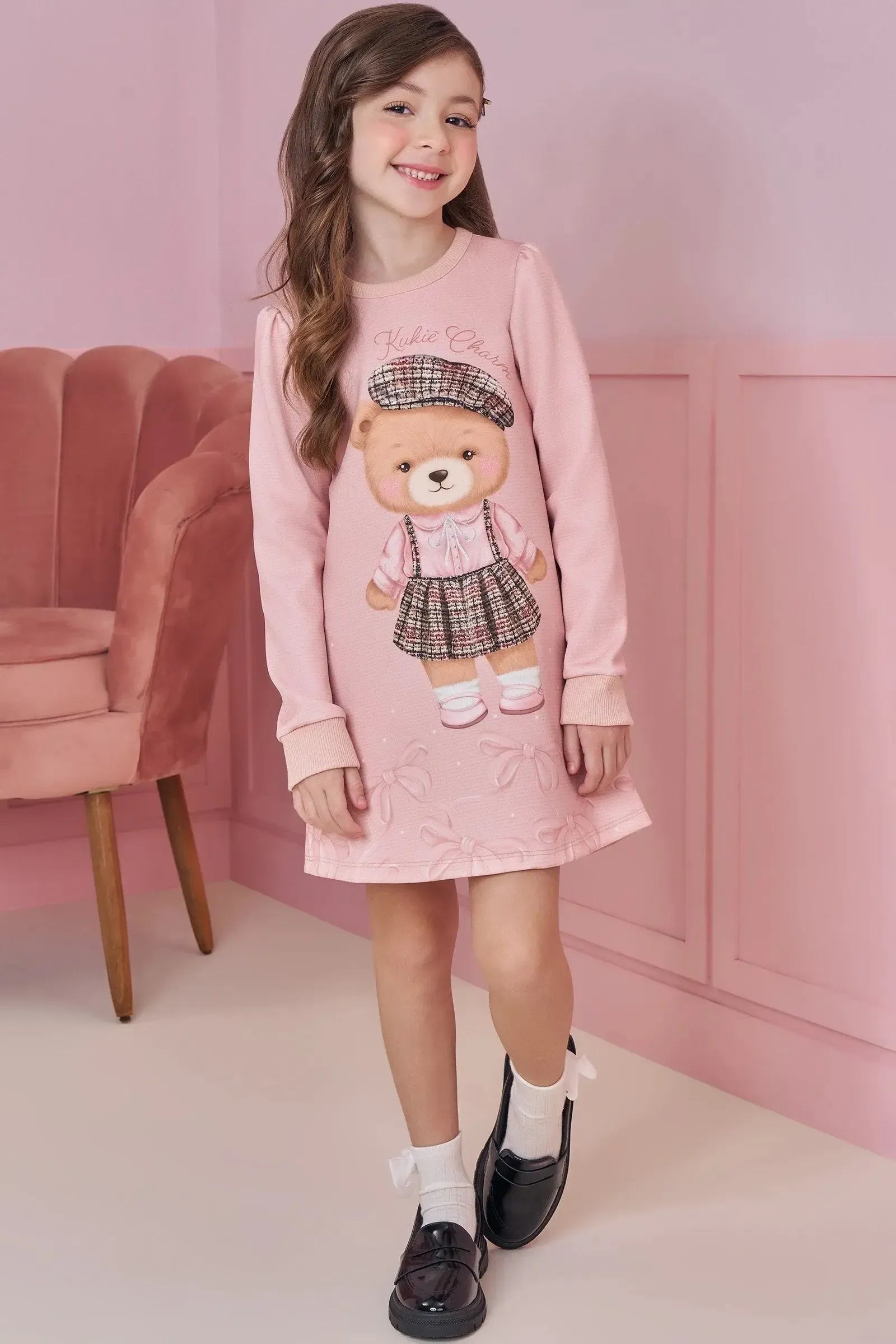 Vestido em Fly Tech 92077 Kukiê Infantil Menina