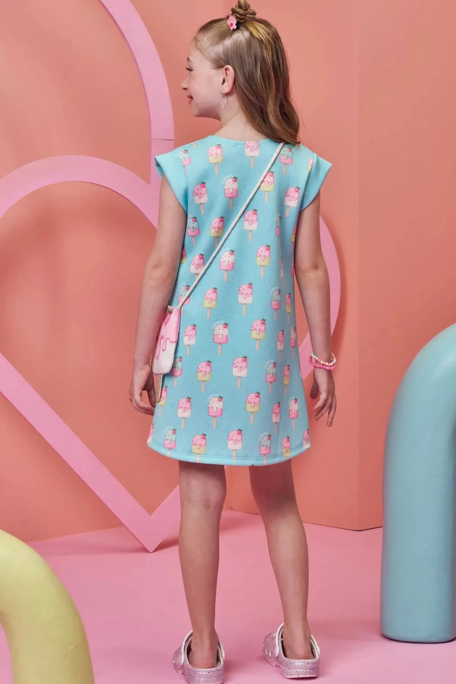 Vestido em Fly Tech. Acompanha Bolsa 99382 Infanti Infantil Menina