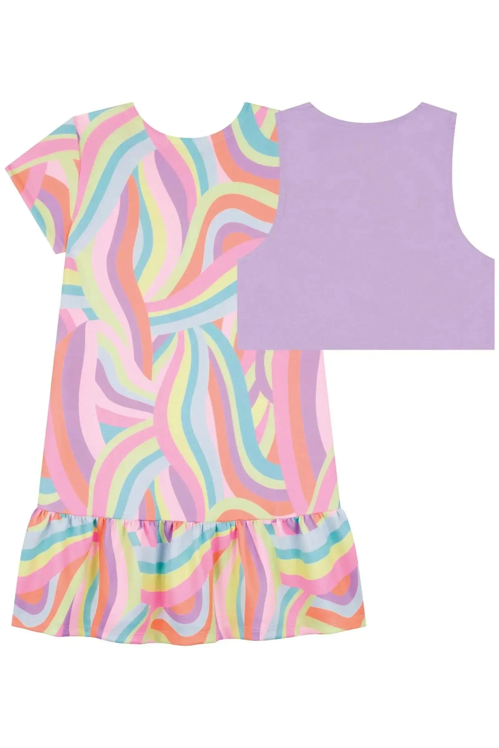 Vestido em Fly Tech e Colete em Sarja com Elastano 84555 Kukiê Infantil Menina