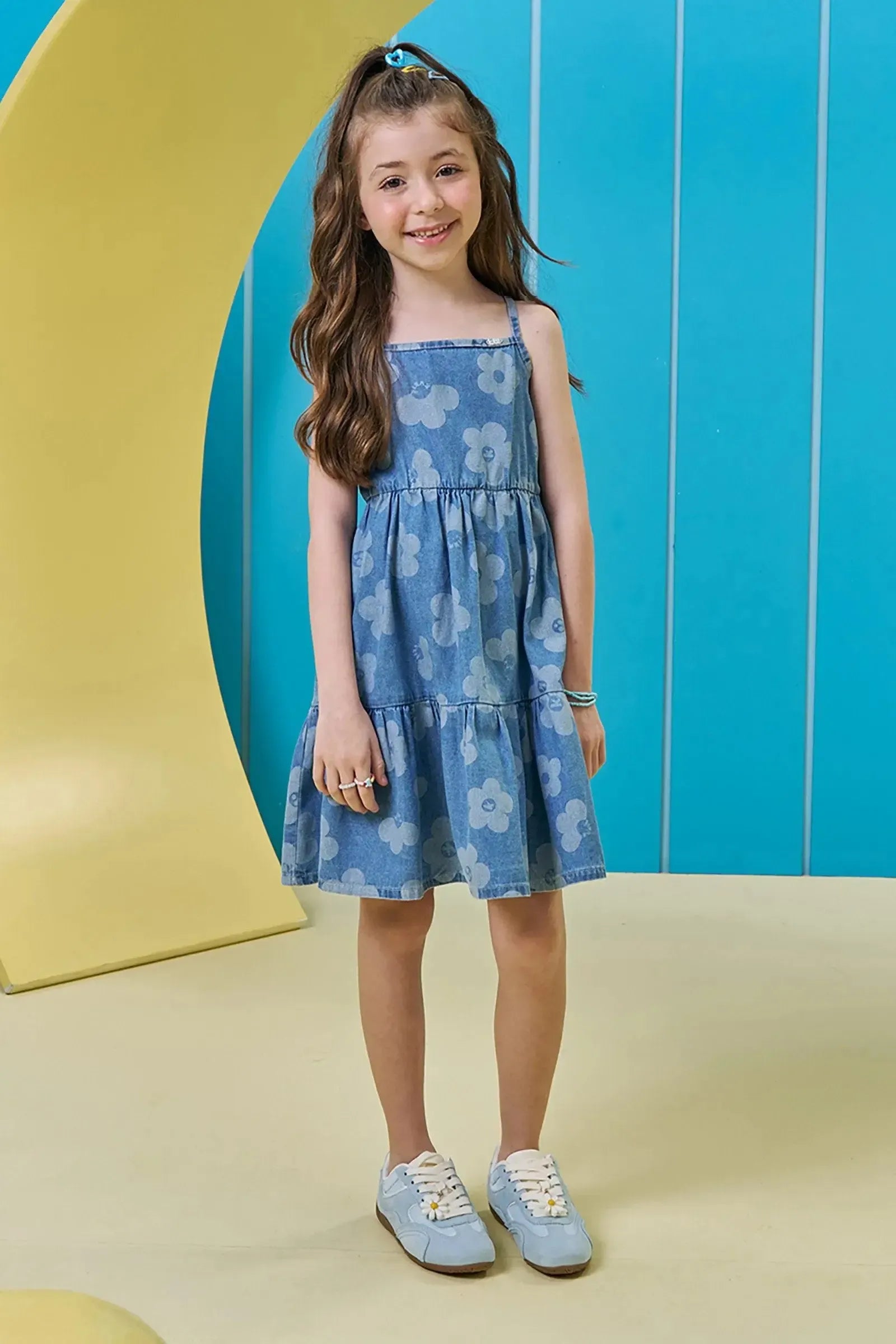 Vestido em Jeans 95074 Kukiê Infantil Menina