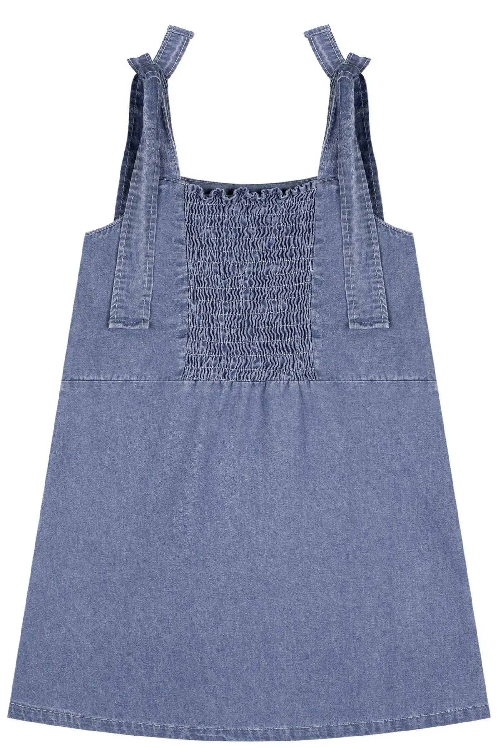 Vestido em Jeans com Elastano 84225 Kukiê Infantil Menina