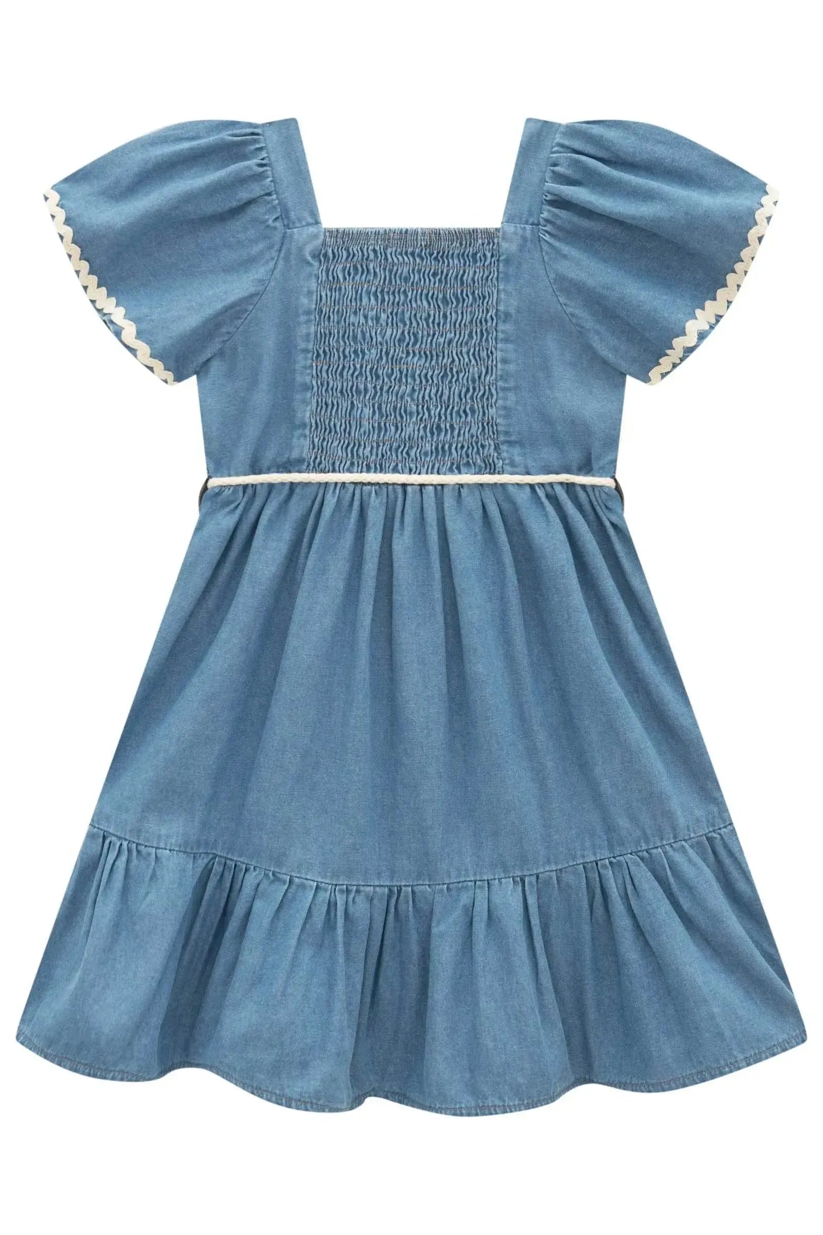 Vestido em Jeans Teca 98808 Infanti Infantil Menina