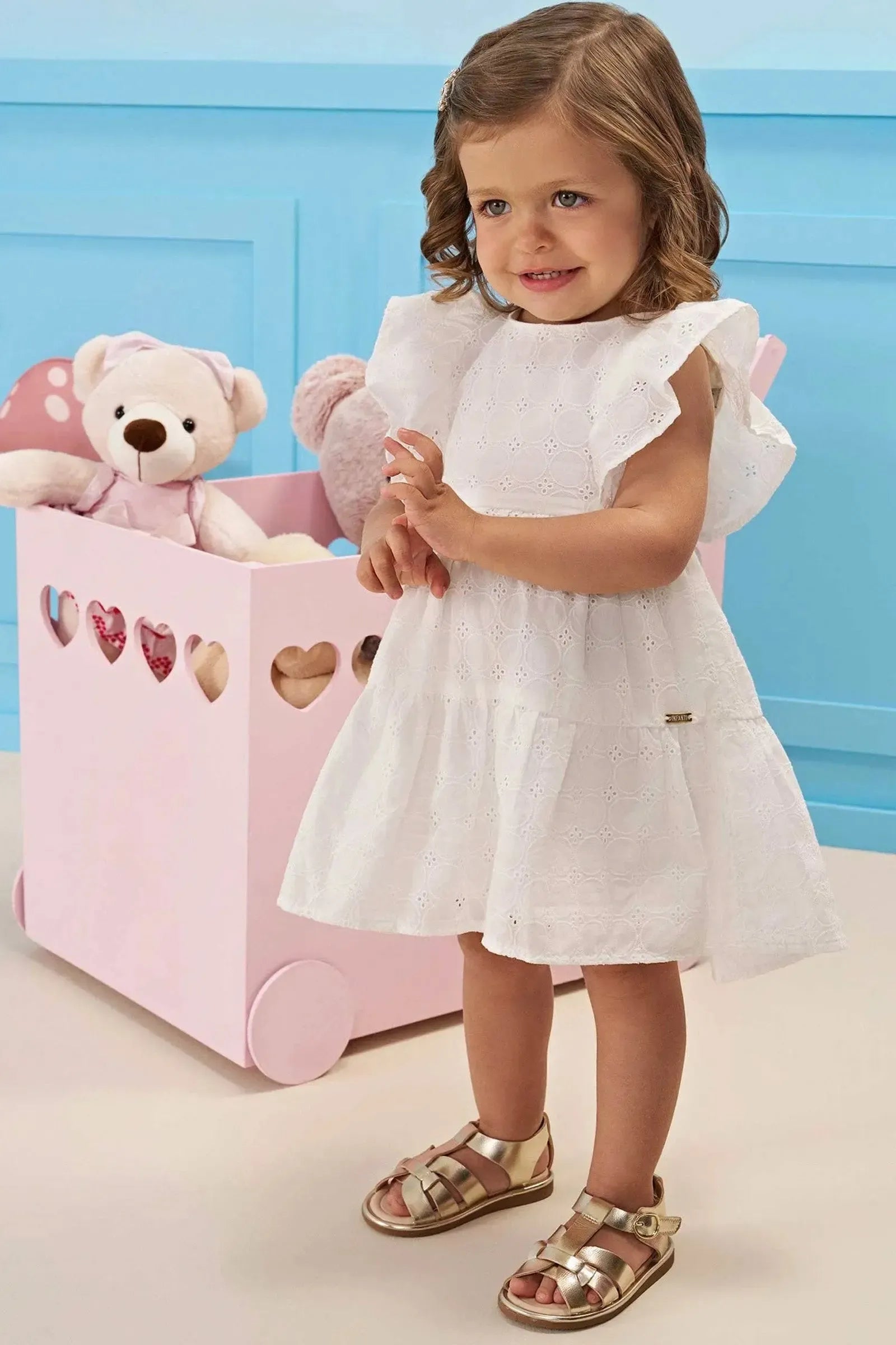 Vestido em Laise Algodão 83428 Infanti Bebê Menina