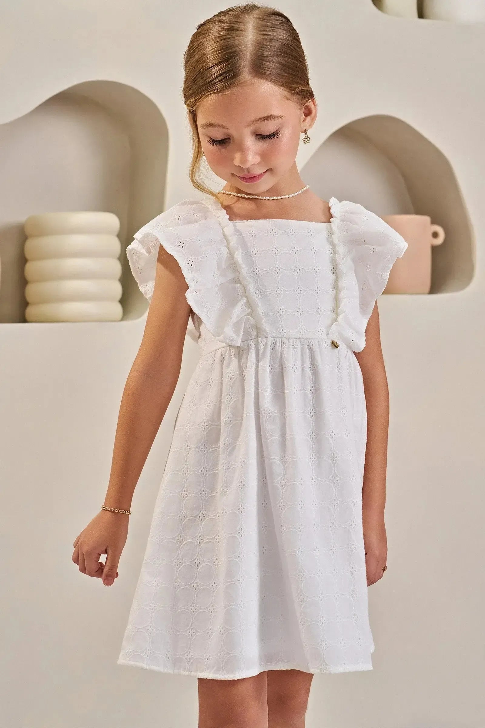 Vestido em Laise Algodão 83693 Infanti Infantil Menina