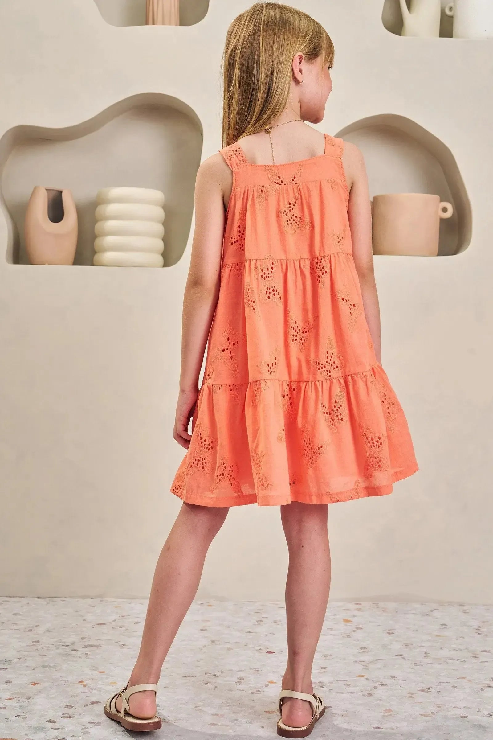 Vestido em Laise Borboleta 84586 Infanti Infantil Menina