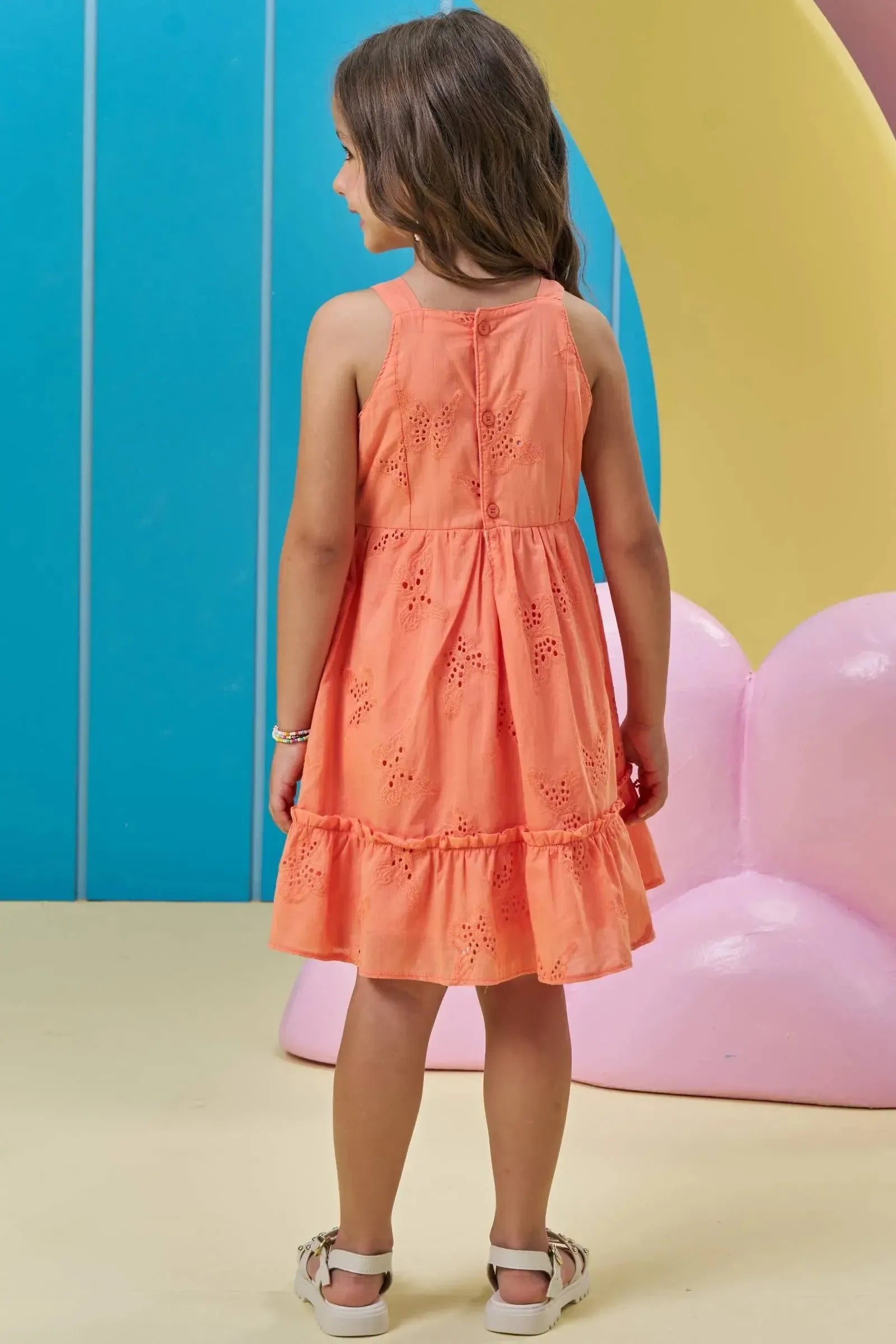 Vestido em Laise Bordado 95783 Kukiê Infantil Menina