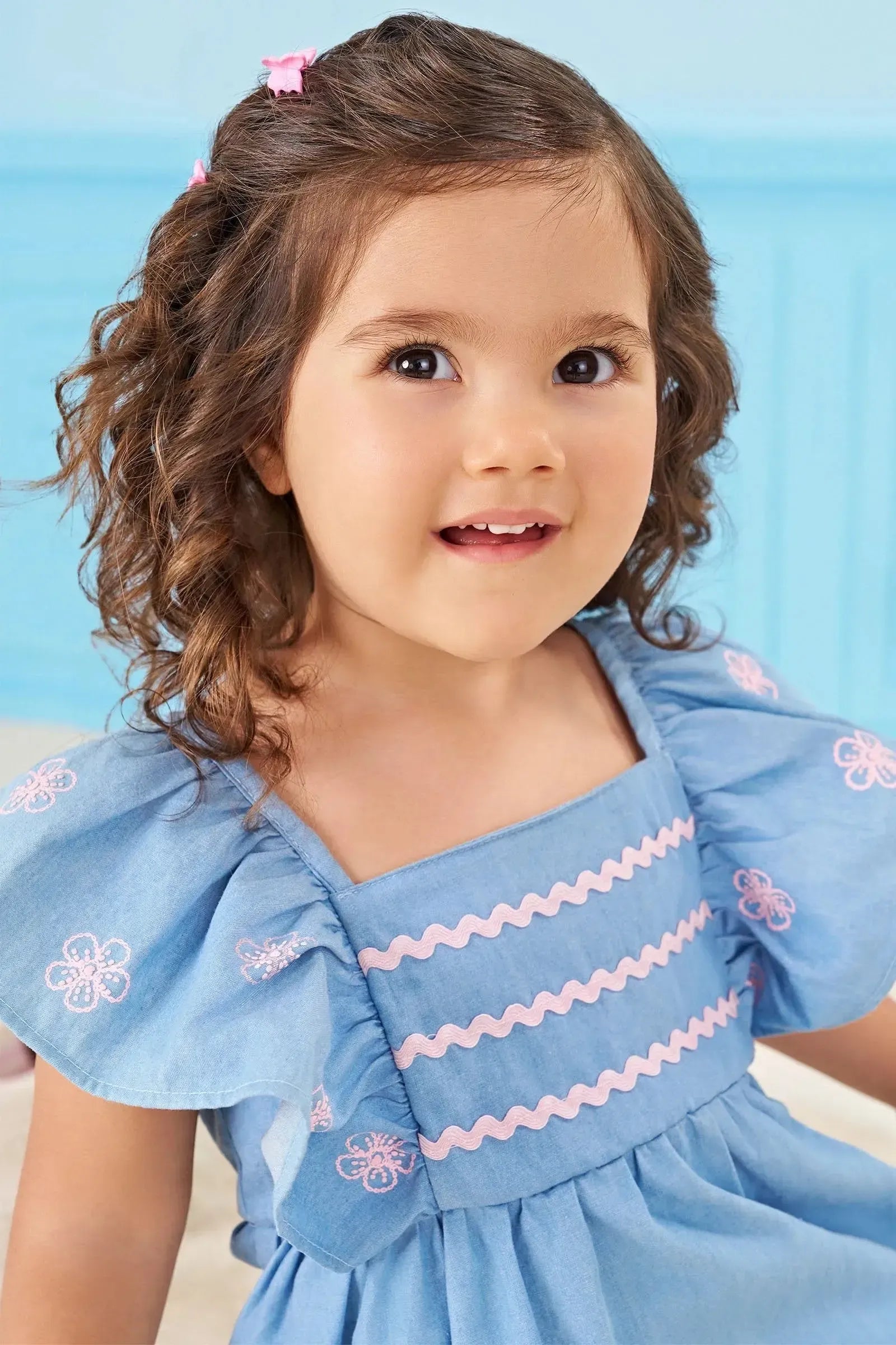 Vestido em Light Chambray 83644 Infanti Bebê Menina