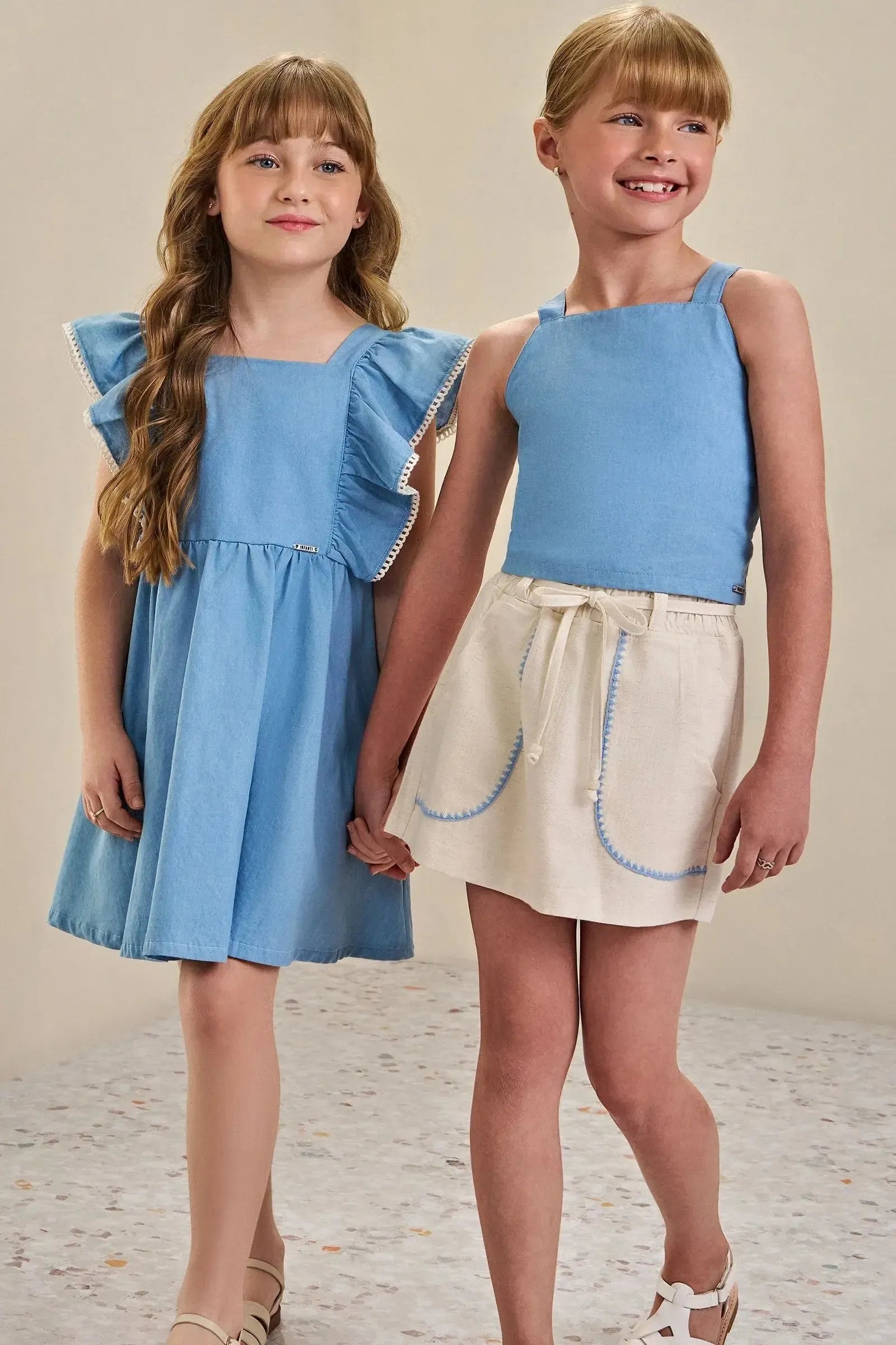 Vestido em Light Chambray 84616 Infanti Infantil Menina