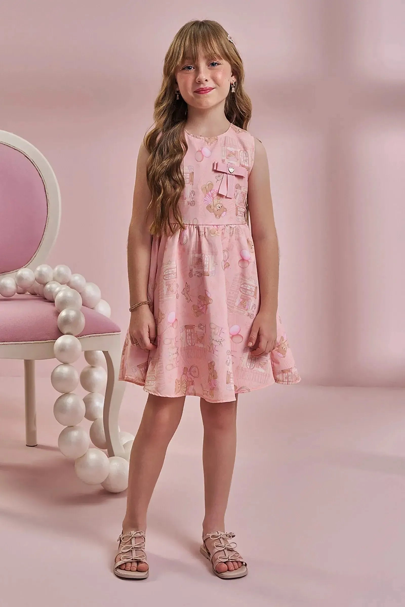 Vestido em Light Peach 96552 Kukiê Infantil Menina