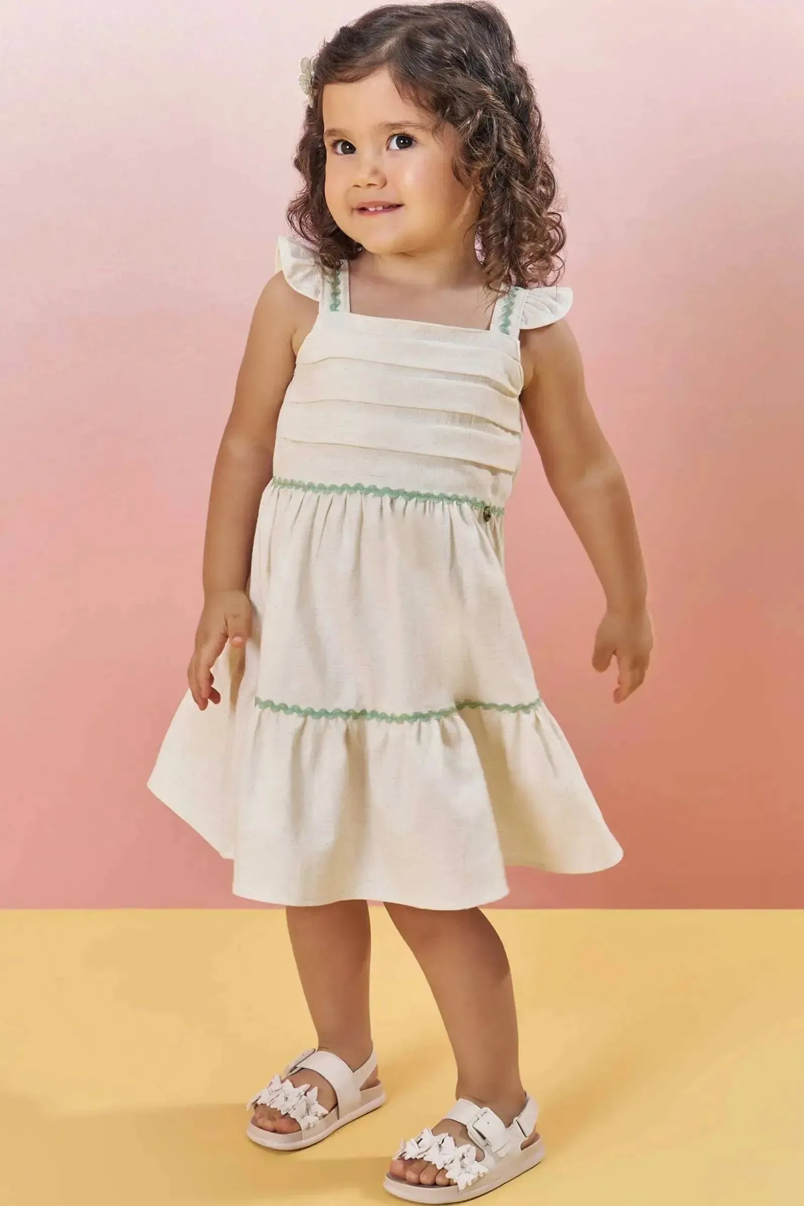 Vestido em Linho 83430 Infanti Bebê Menina