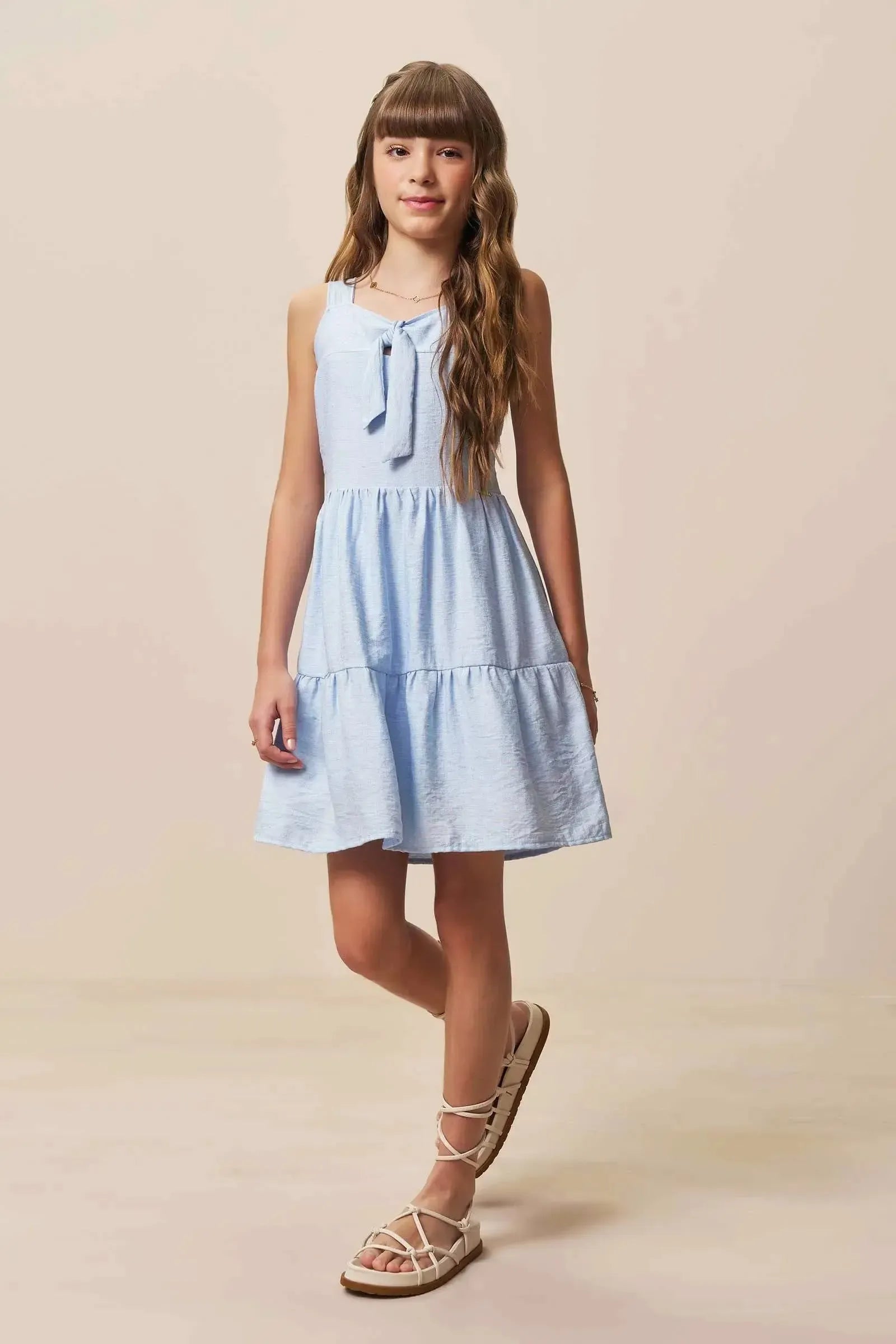 Vestido em Linho Capri 94415 Vic&Vicky Teen Menina