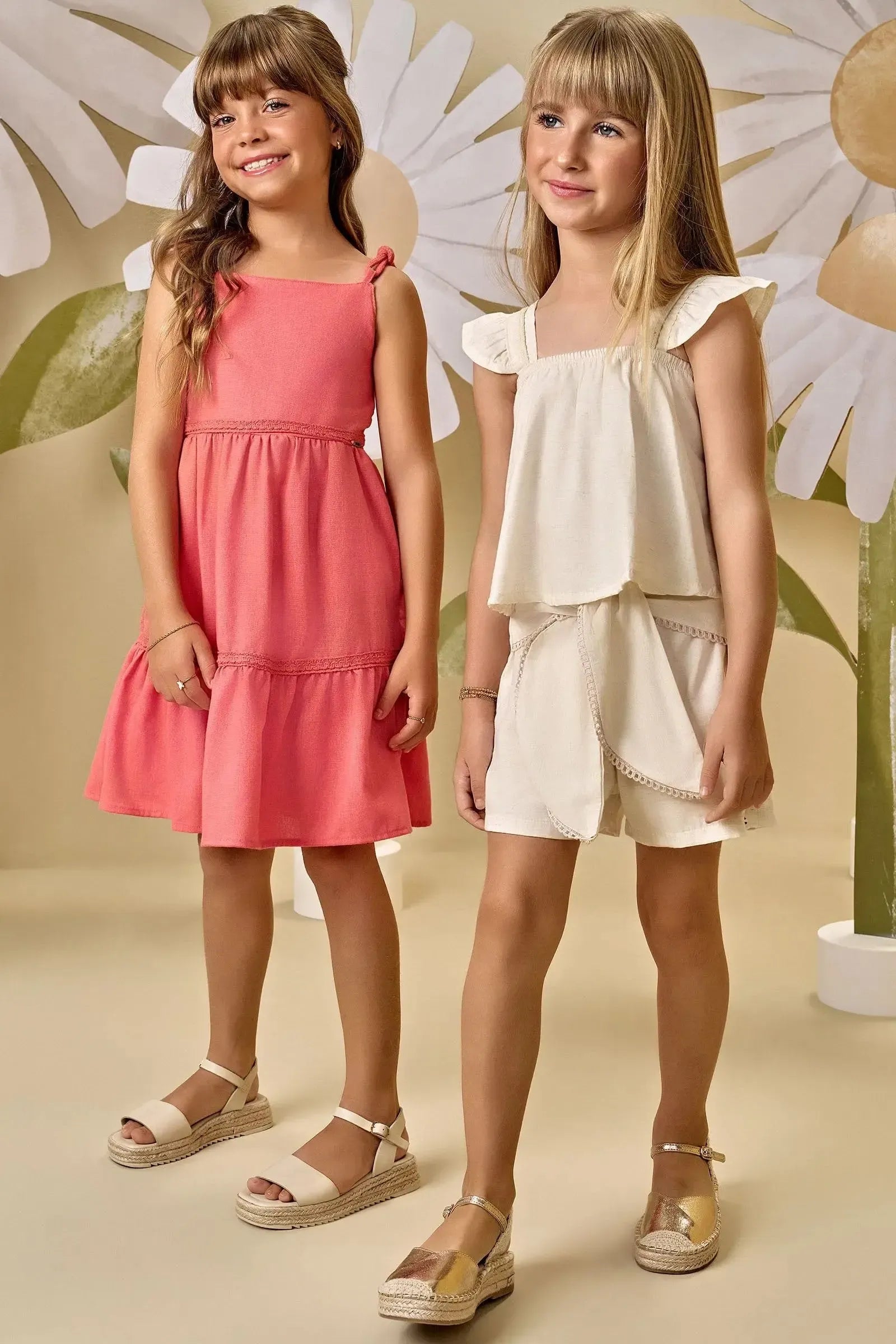 Vestido em Linho com Elastano 87956 Infanti Infantil Menina